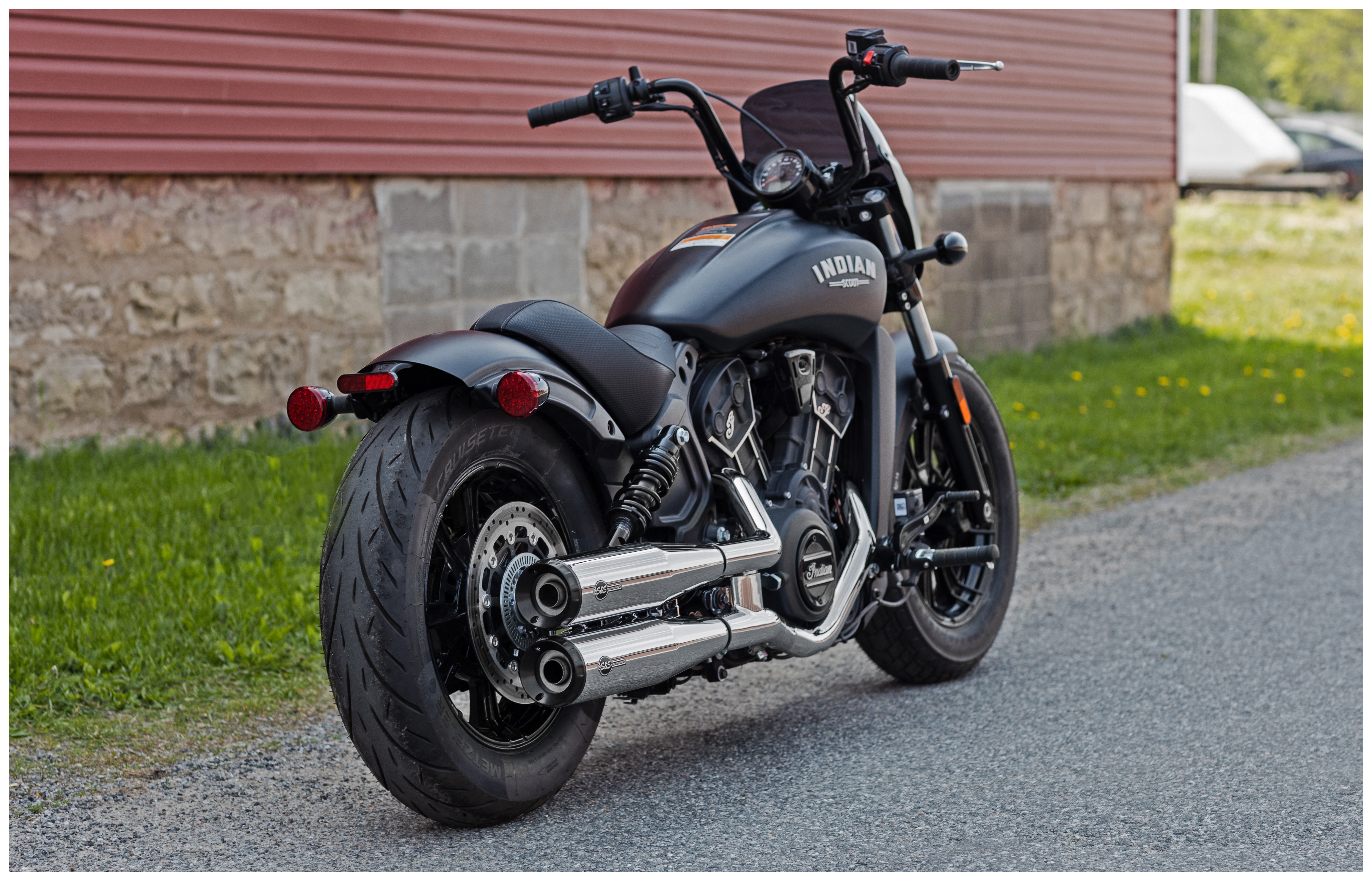 S&S Cycle Grand National Slip-On Mufflers For Indian Scout 2019-2024