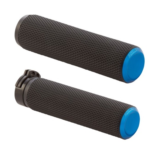 Arlen Ness Anodized Knurled Grips For Harley With Throttle by Wire Blue [Open Box]