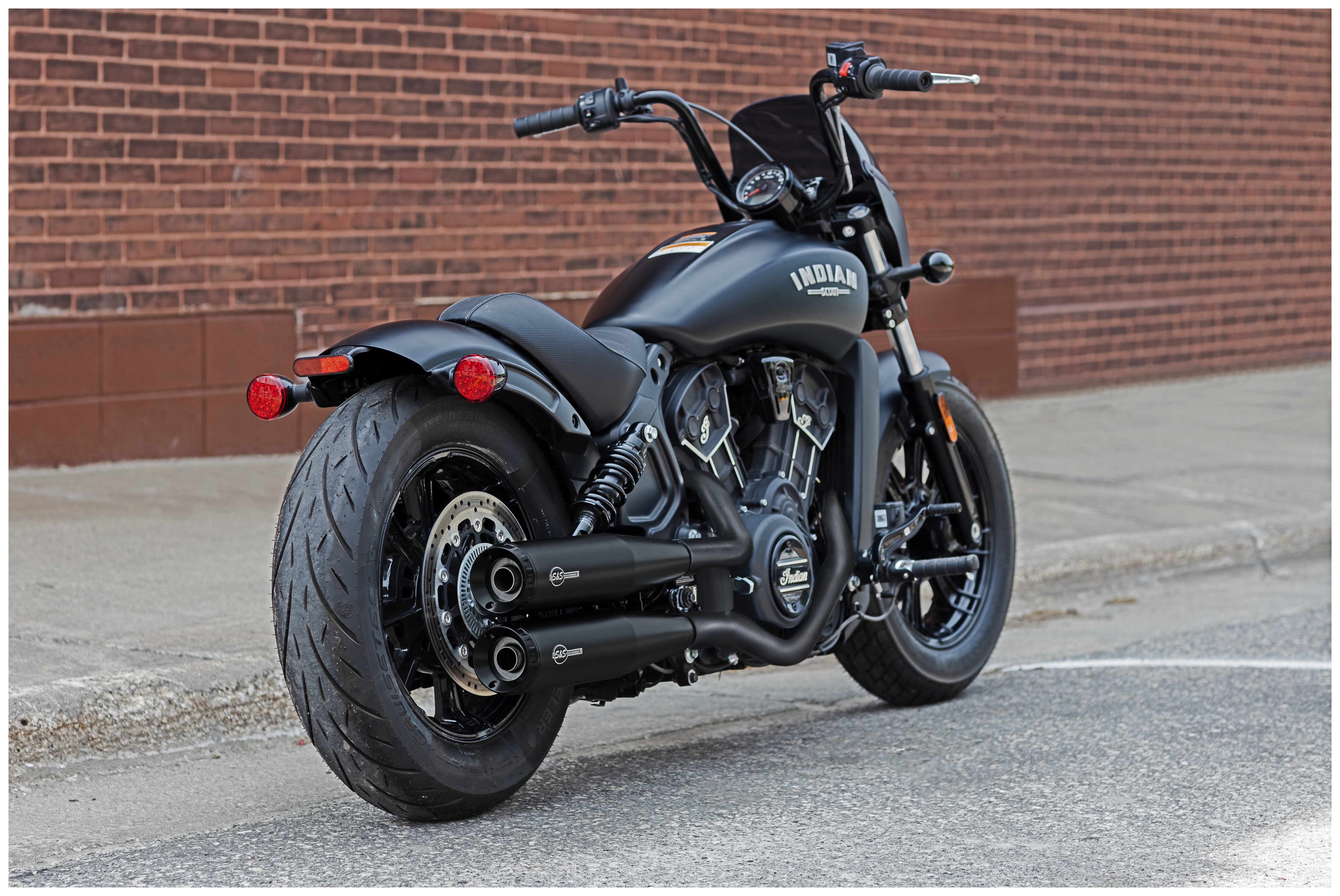 S&S Cycle Grand National Slip-On Mufflers For Indian Scout 2019-2024