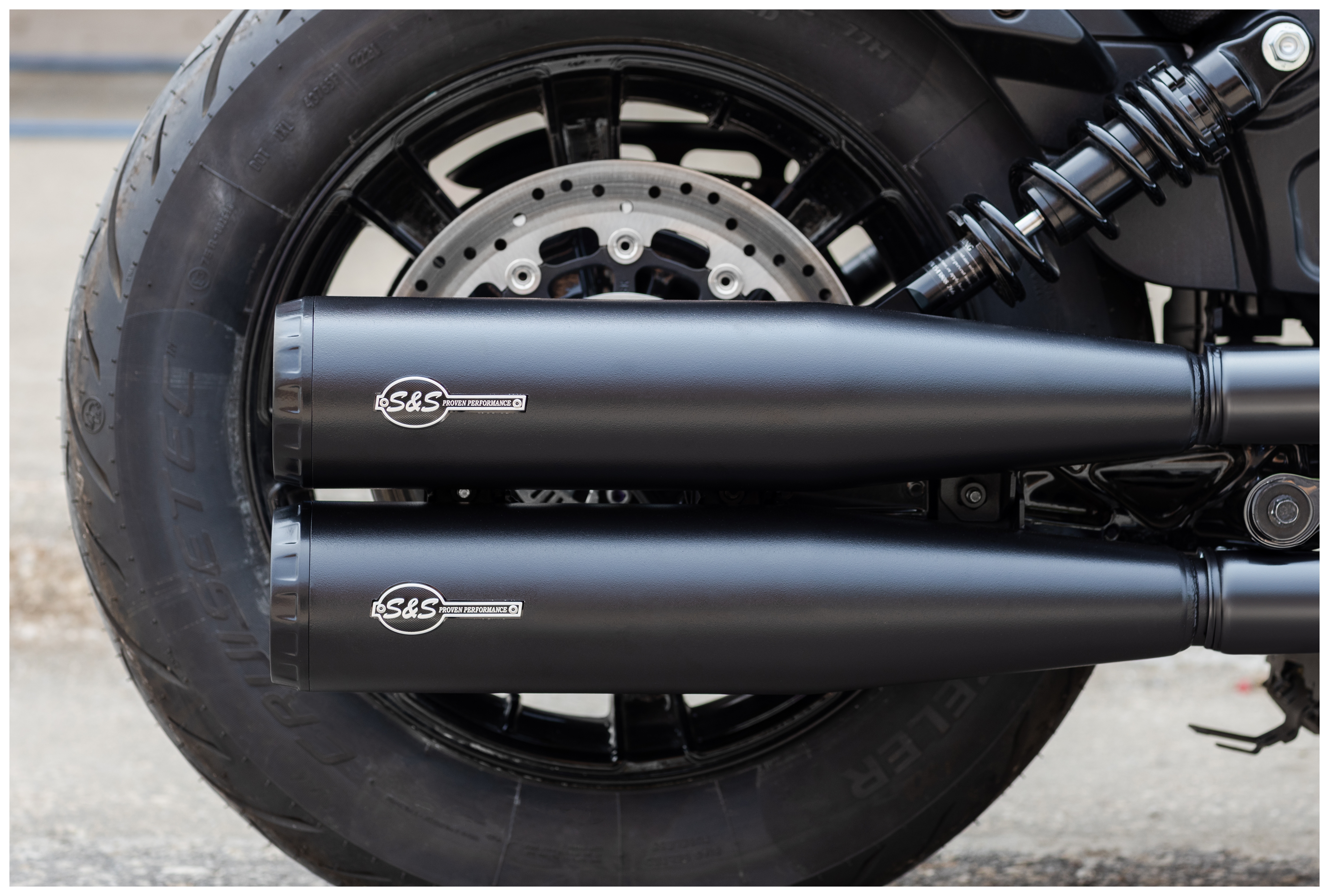 S&S Cycle Grand National Slip-On Mufflers For Indian Scout 2019-2024
