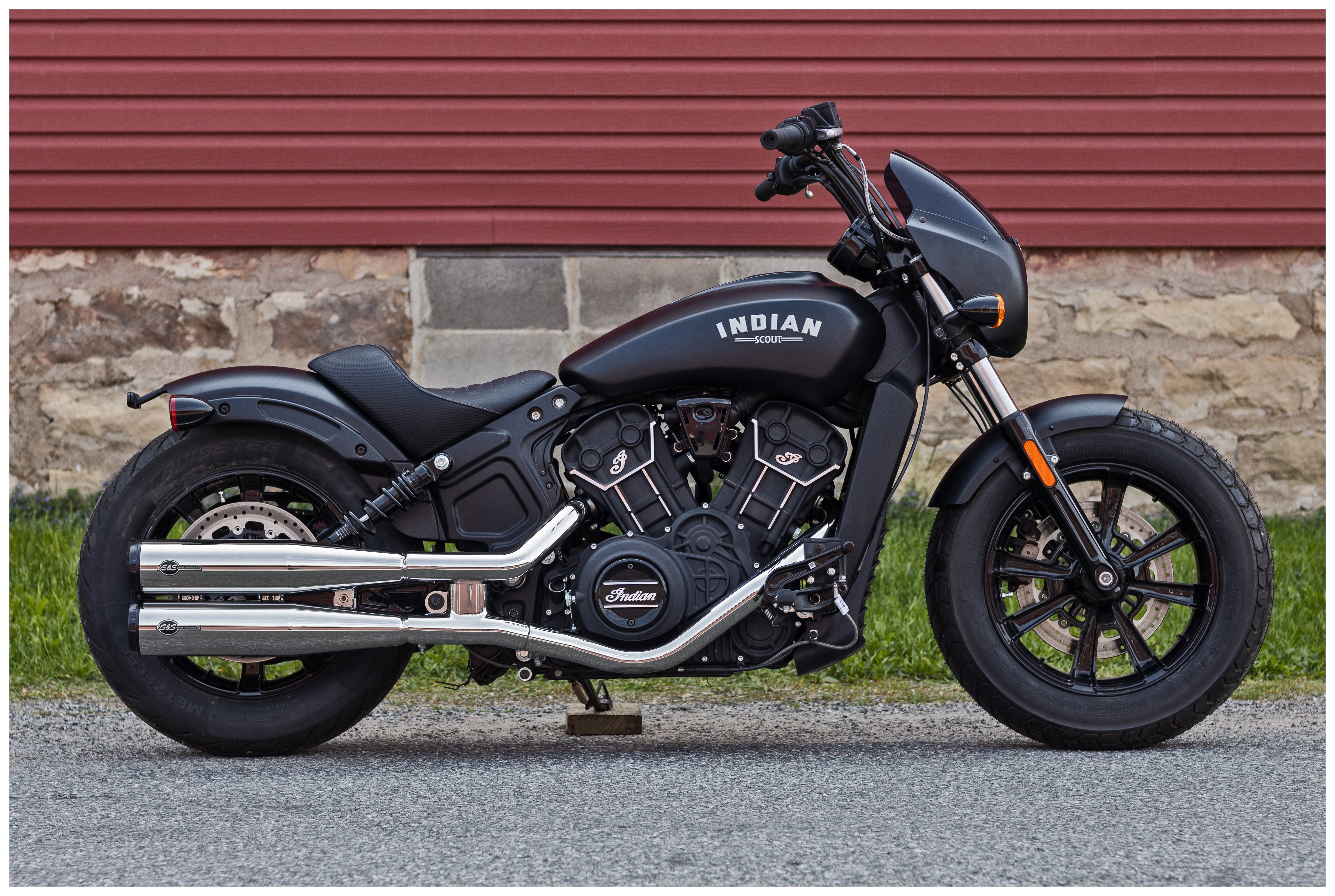 S&S Cycle Grand National Slip-On Mufflers For Indian Scout 2019-2024