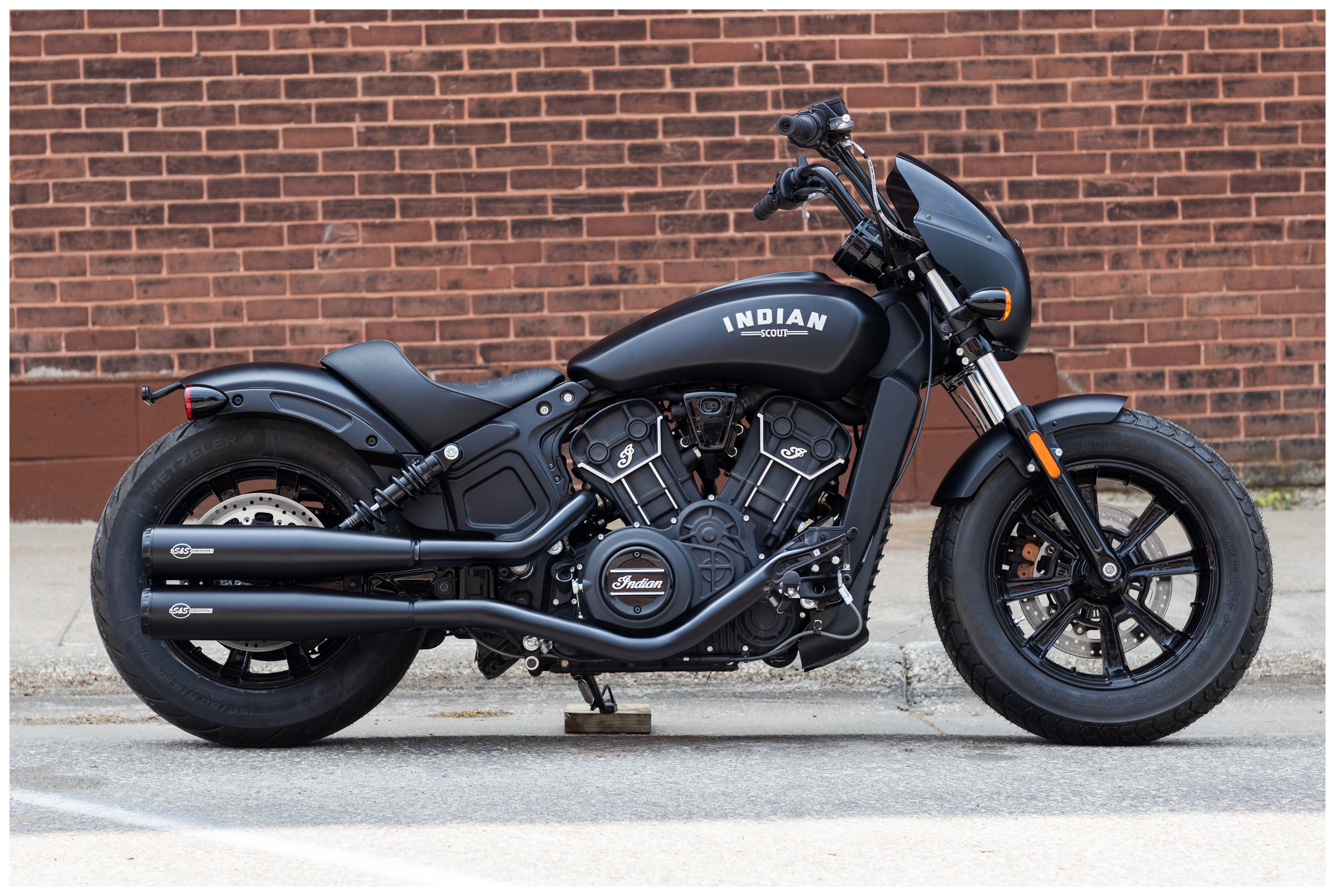 S&S Cycle Grand National Slip-On Mufflers For Indian Scout 2019-2024