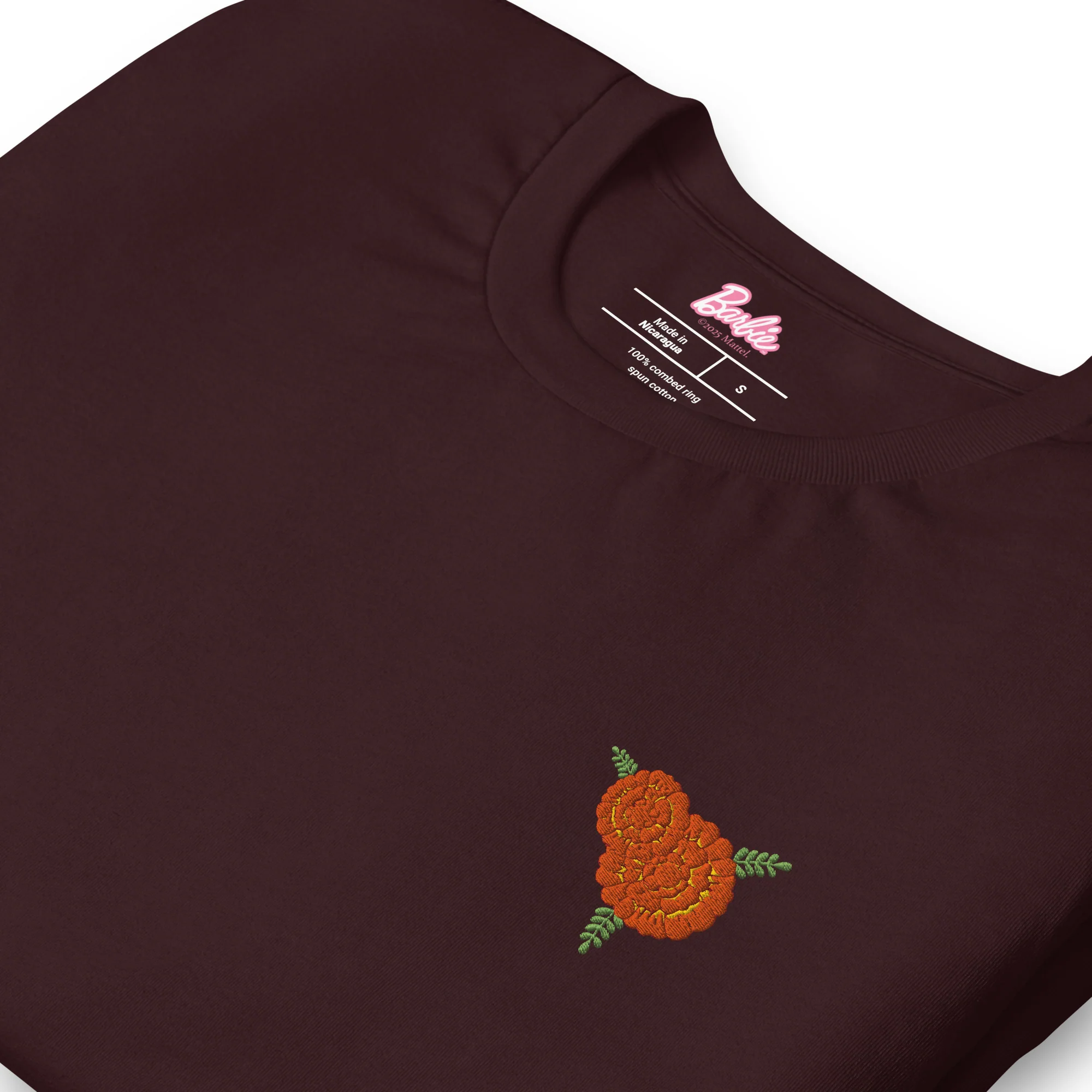 Mattel Creations Barbie Día de Muertos Ken Embroidered Oxblood T-Shirt