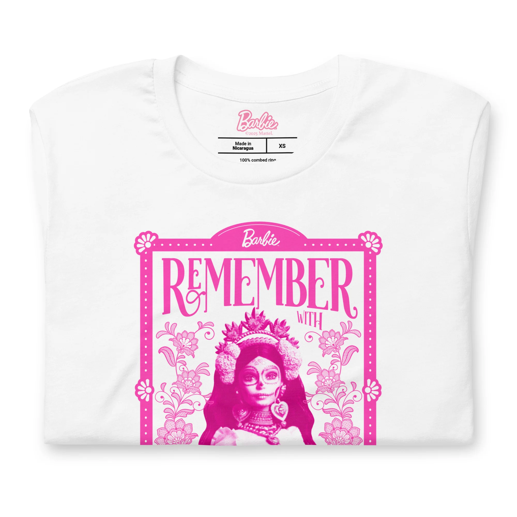 Mattel Creations Barbie Día de Muertos Remember Love White T-Shirt