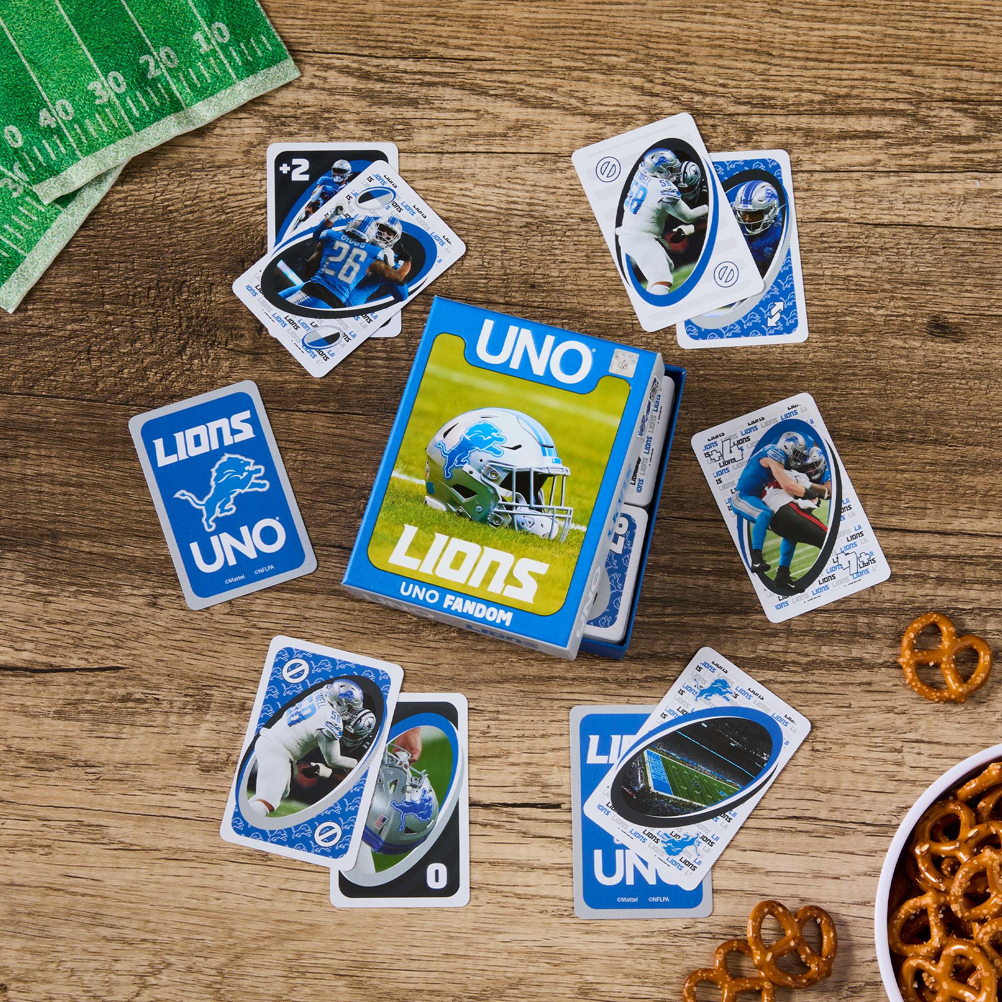 Mattel Creations UNO Fandom NFL Detroit Lions Game Deck