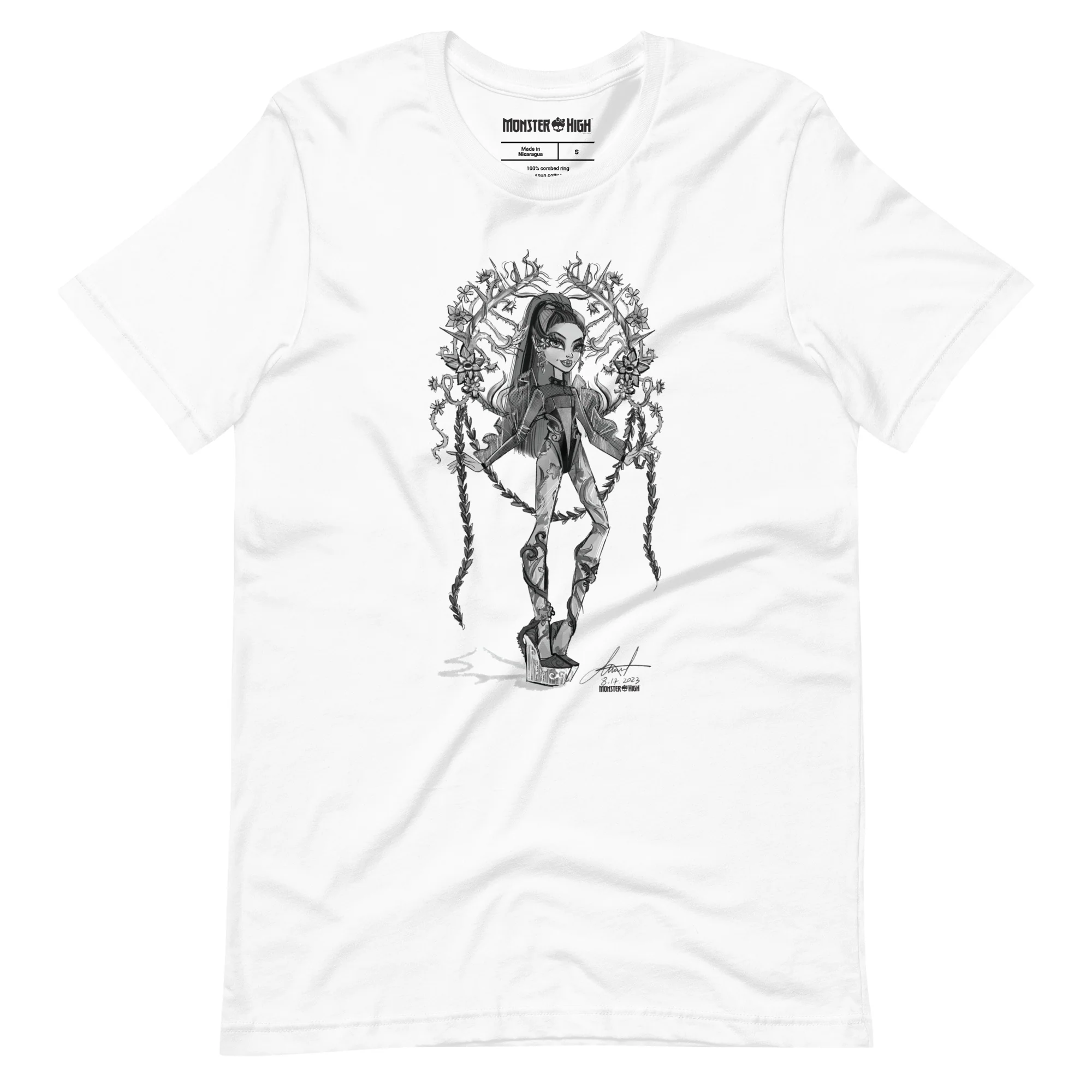 Mattel Creations Monster High Venus McFlytrap White T-Shirt