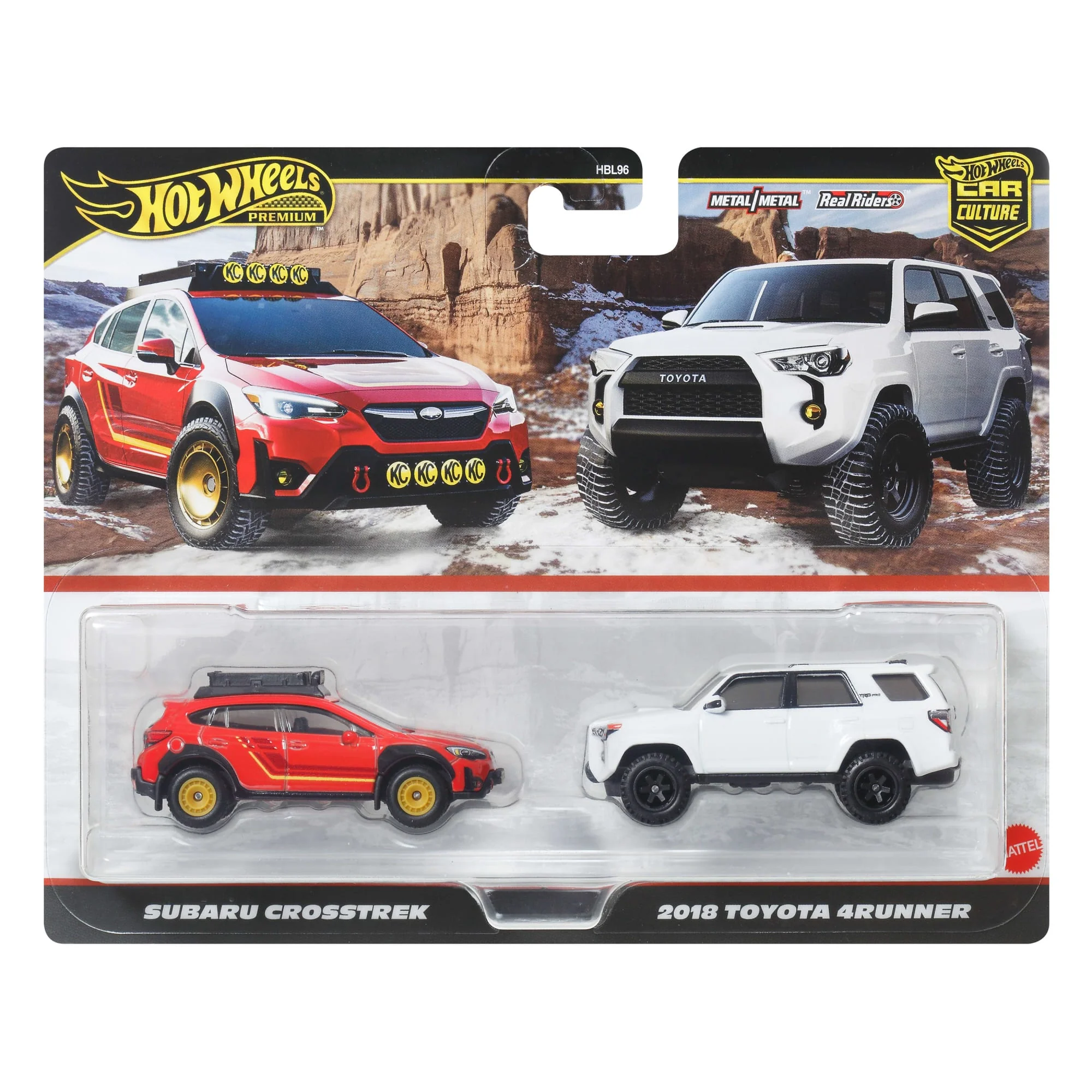 Mattel Creations Hot Wheels Car Culture 2-Pack Subaru Crosstrek & 2018 Toyota 4Runner