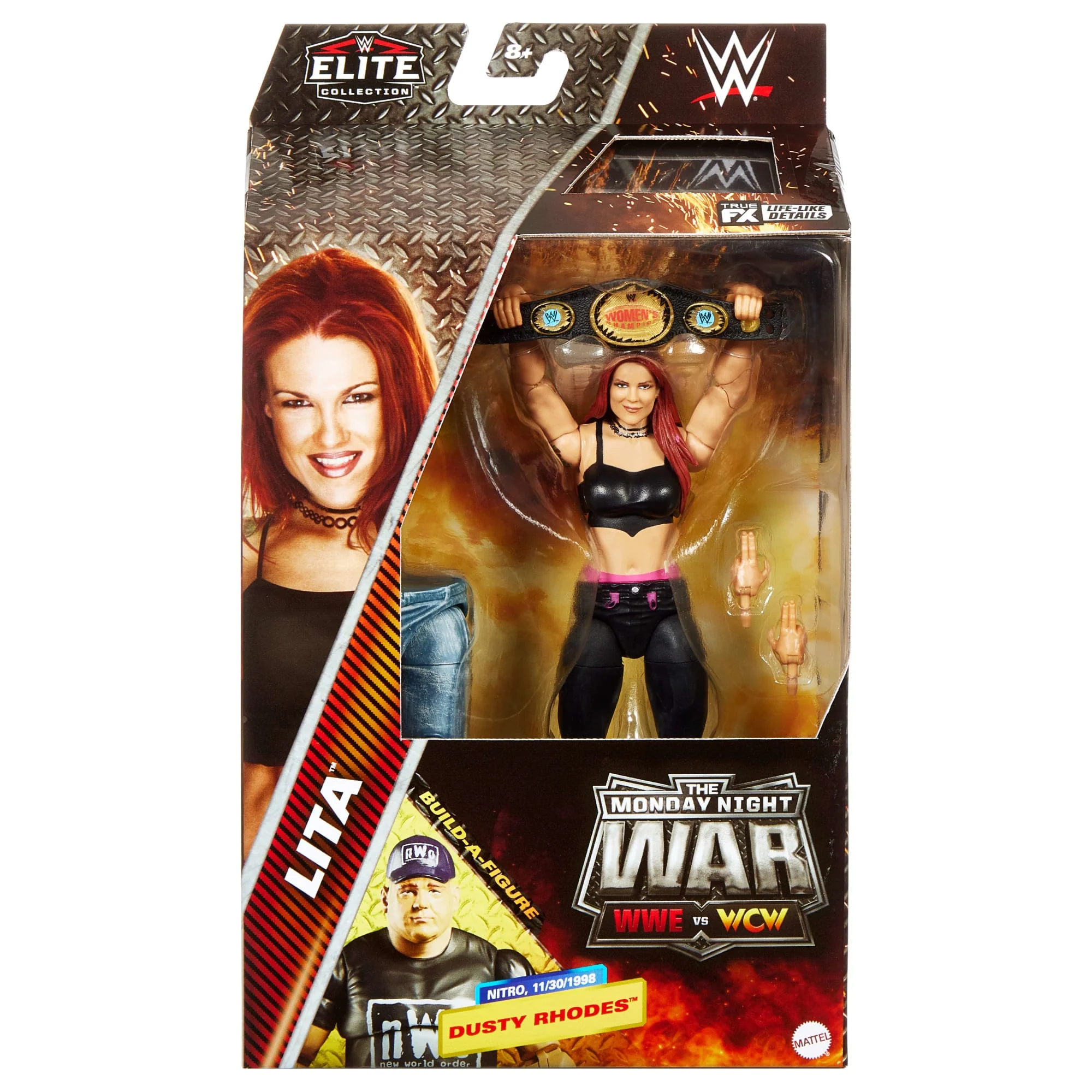 Mattel Creations WWE Monday Night War Elite Collection Lita Action Figure & Dusty Rhodes Build-A-Figure Parts