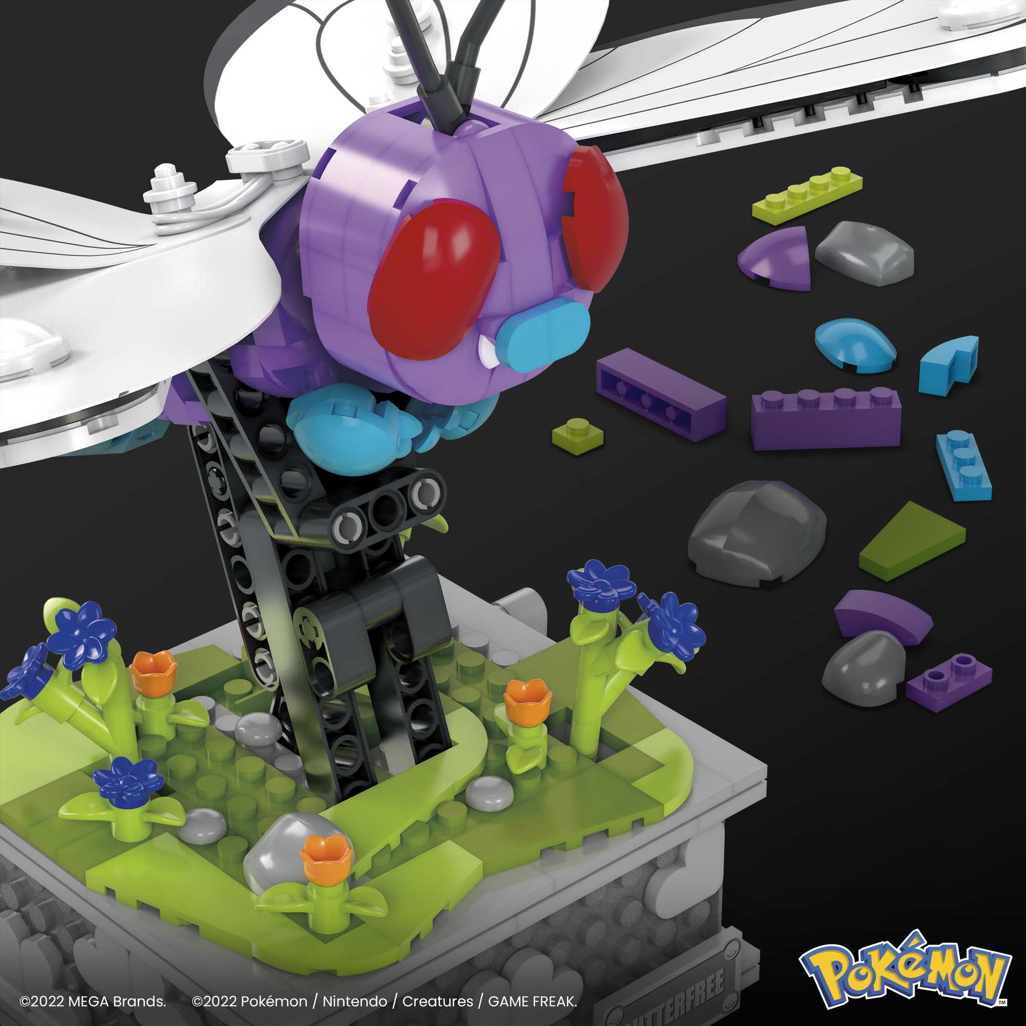 Mattel Creations Pokémon Motion Butterfree with Motion Brick Building Set by MEGA