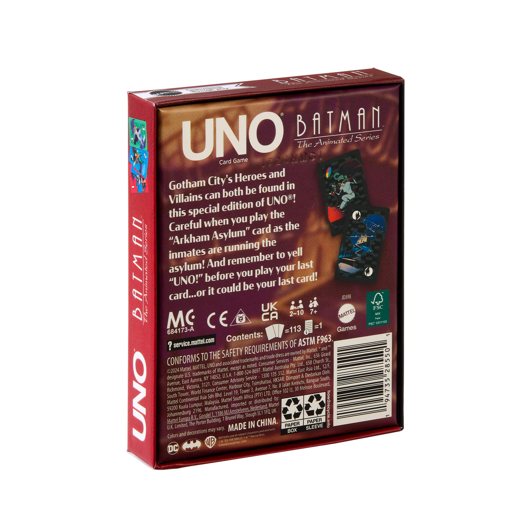 Mattel Creations UNO Fandom Batman: The Animated Series Deck