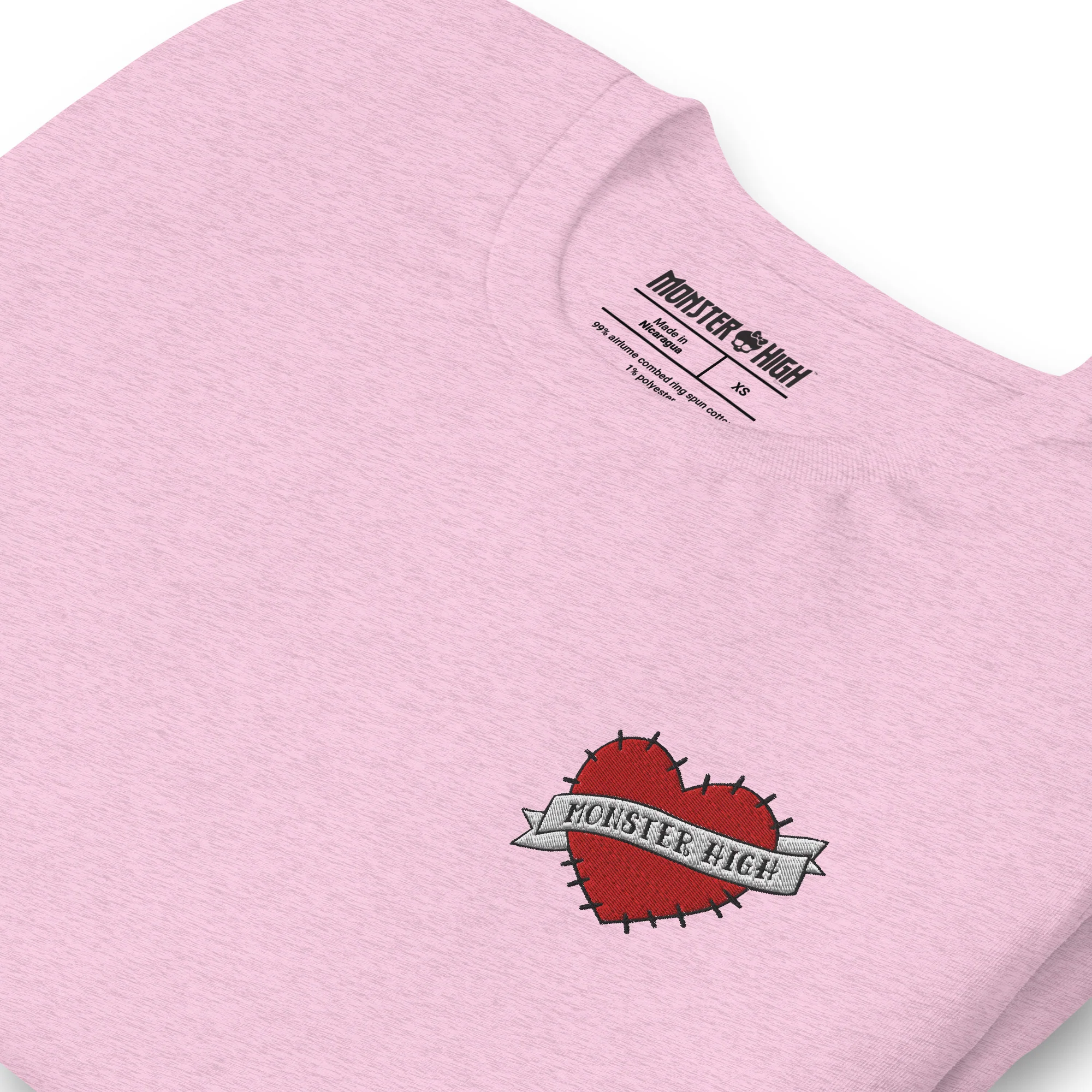 Mattel Creations Monster High Embroidered Logo Heart T-Shirt