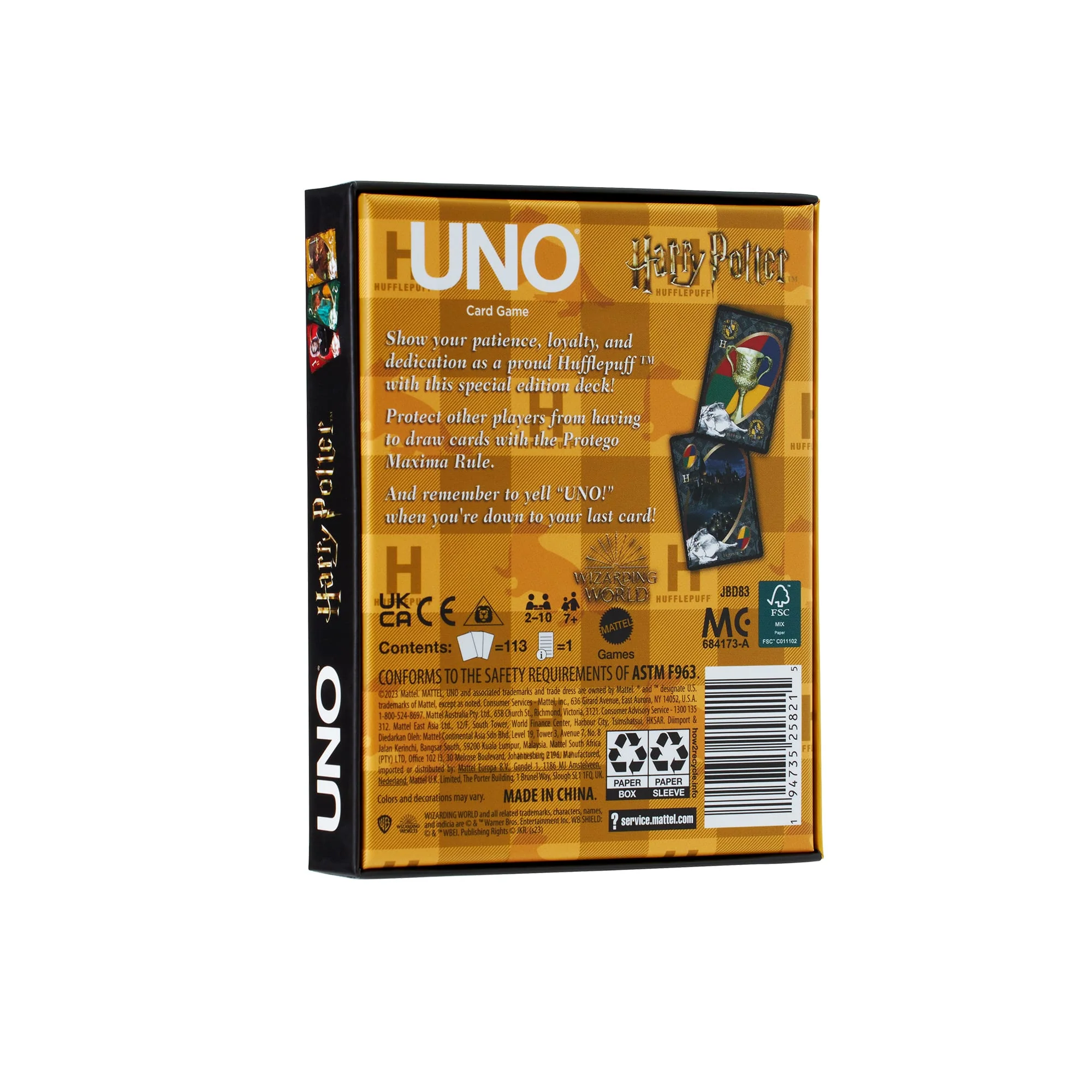 Mattel Creations UNO Fandom Harry Potter Hufflepuff Game Deck