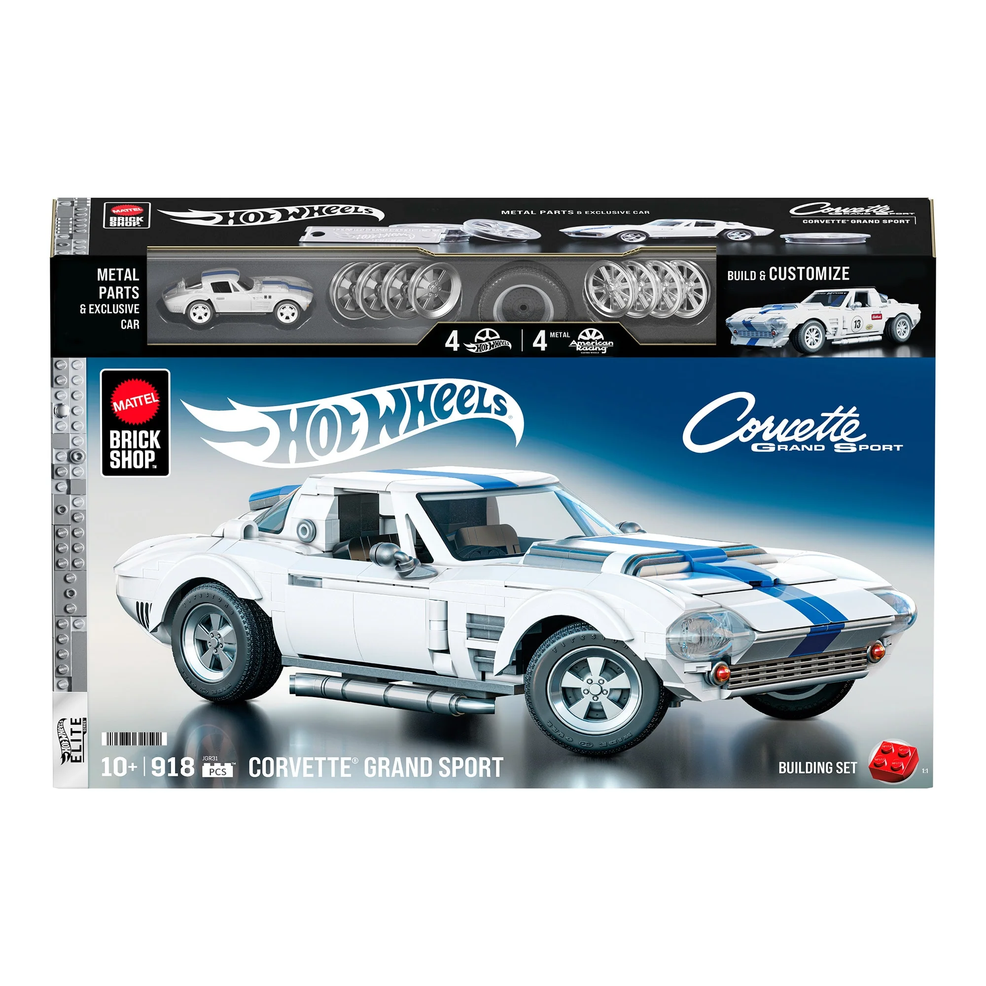 Mattel Creations Mattel Brick Shop Hot Wheels Corvette Grand Sport Building Set