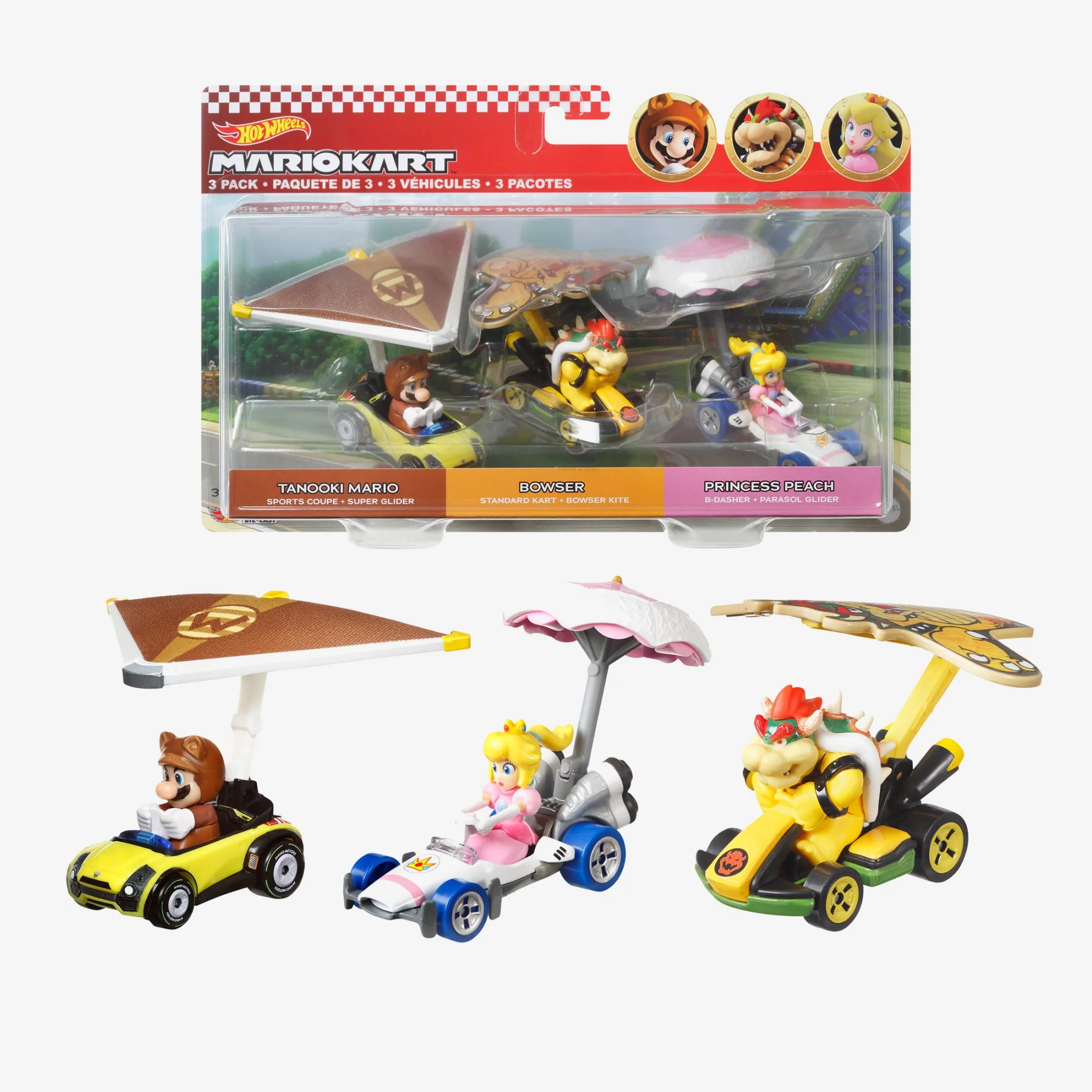 Mattel Creations Hot Wheels Mario Kart Vehicles 3-Pack