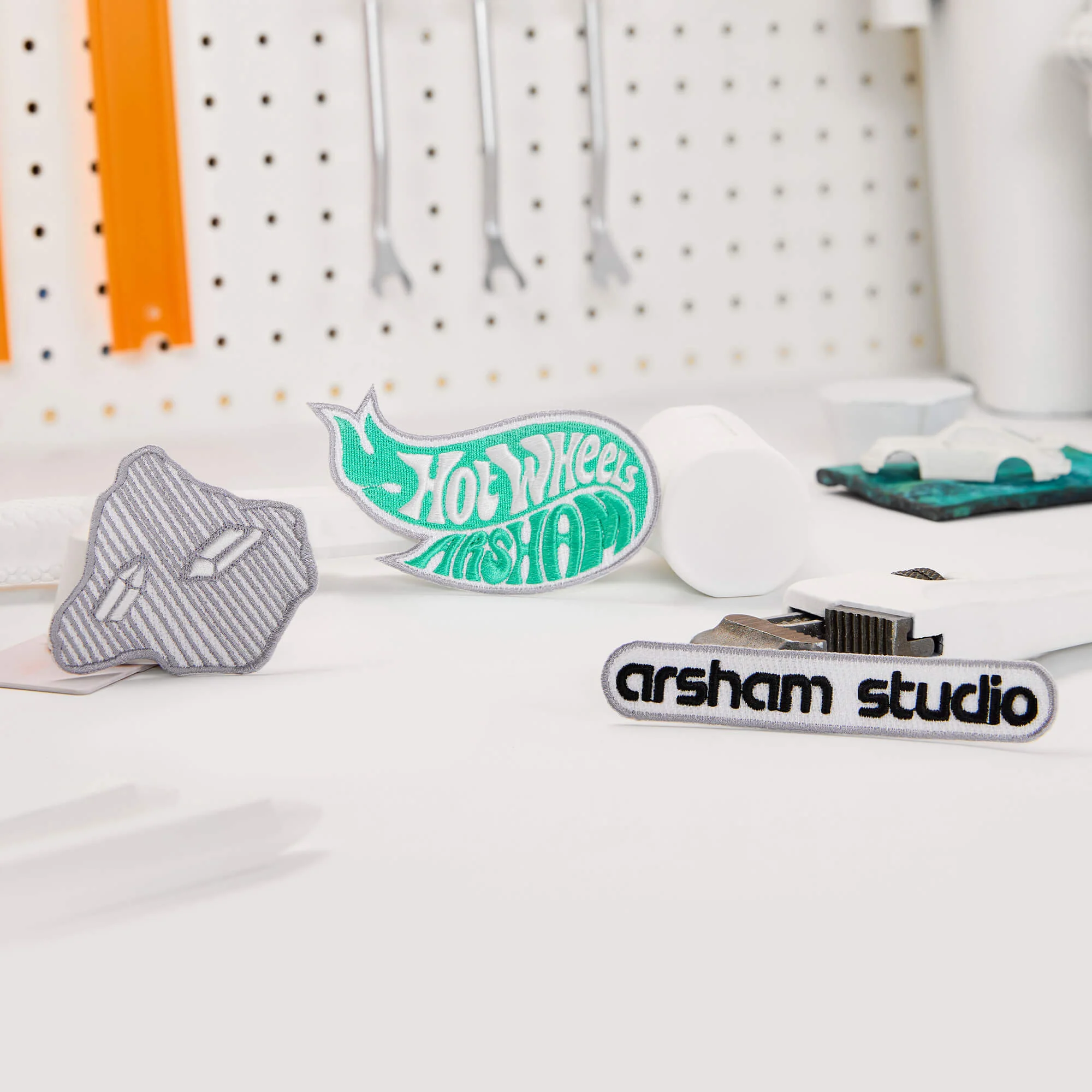 Mattel Creations Hot Wheels x Daniel Arsham Patches & Sticker Set