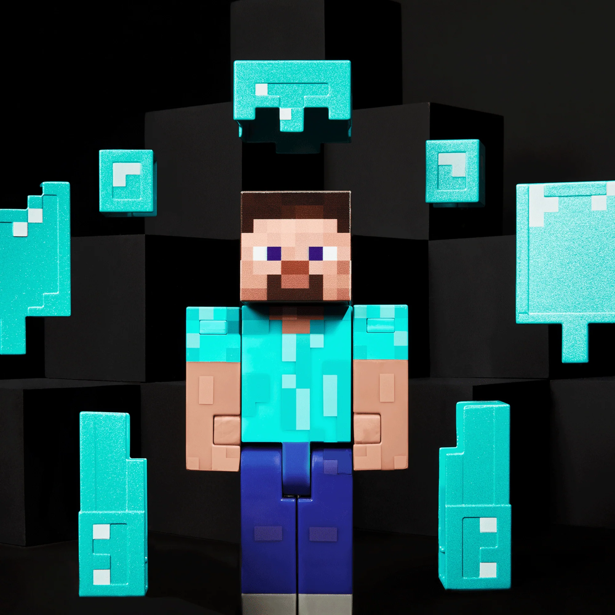 Mattel Creations Minecraft Diamond Level Steve Collector Action Figure
