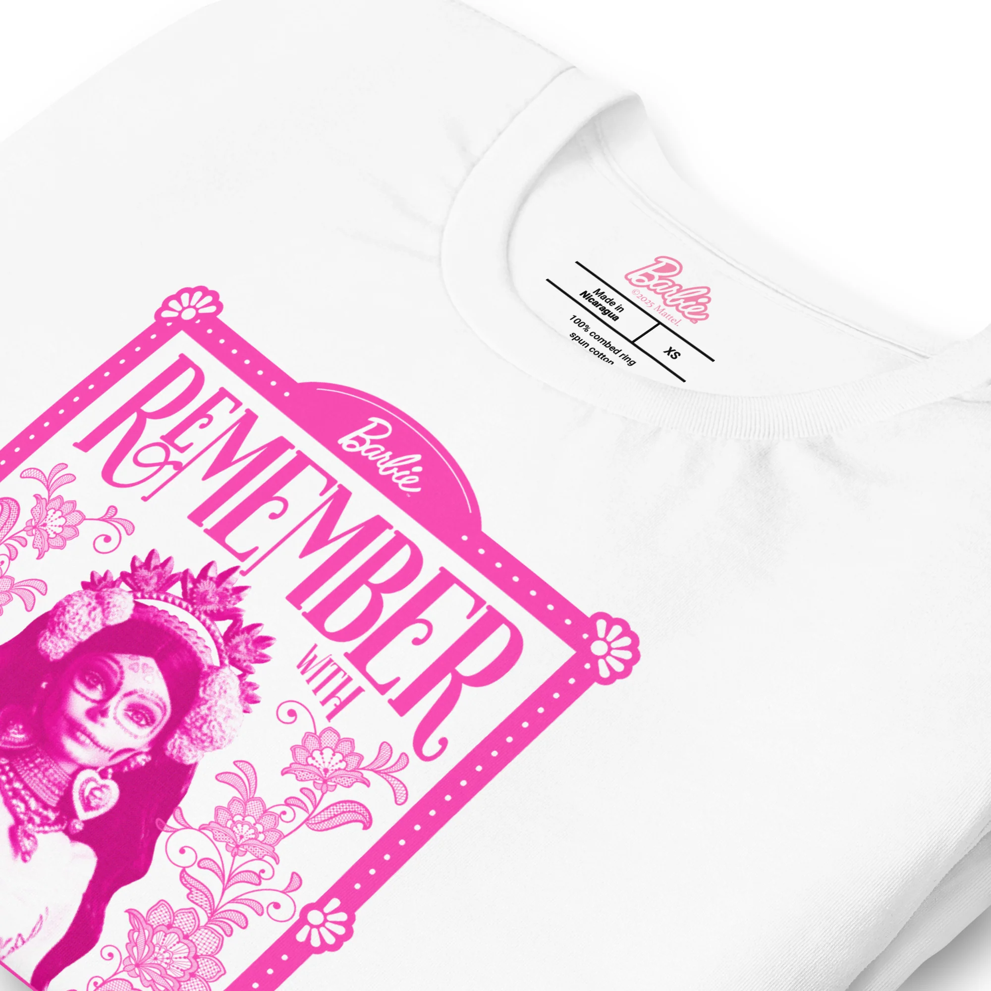 Mattel Creations Barbie Día de Muertos Remember Love White T-Shirt