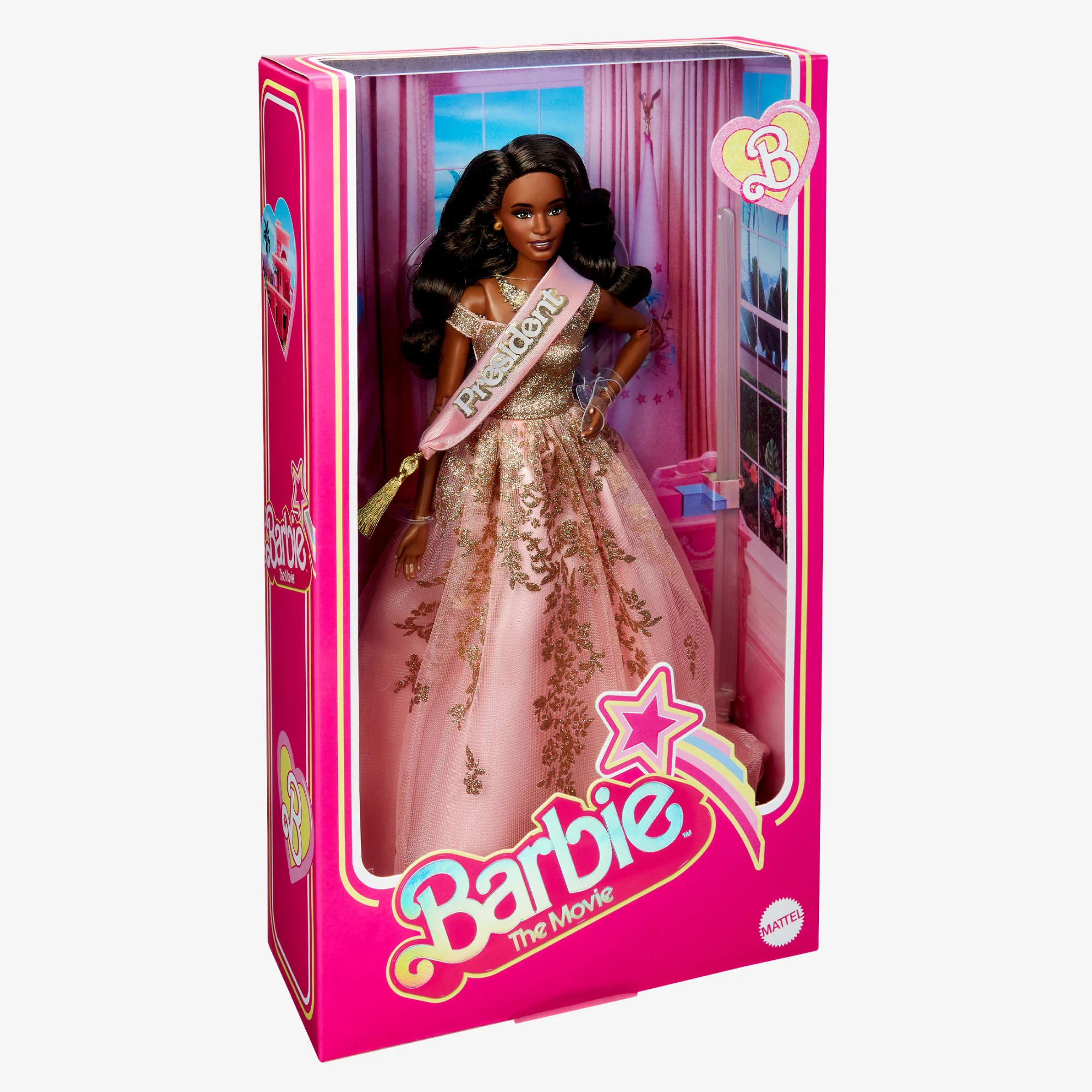 Mattel Creations President Barbie in Pink and Gold Dress – Barbie The Movie