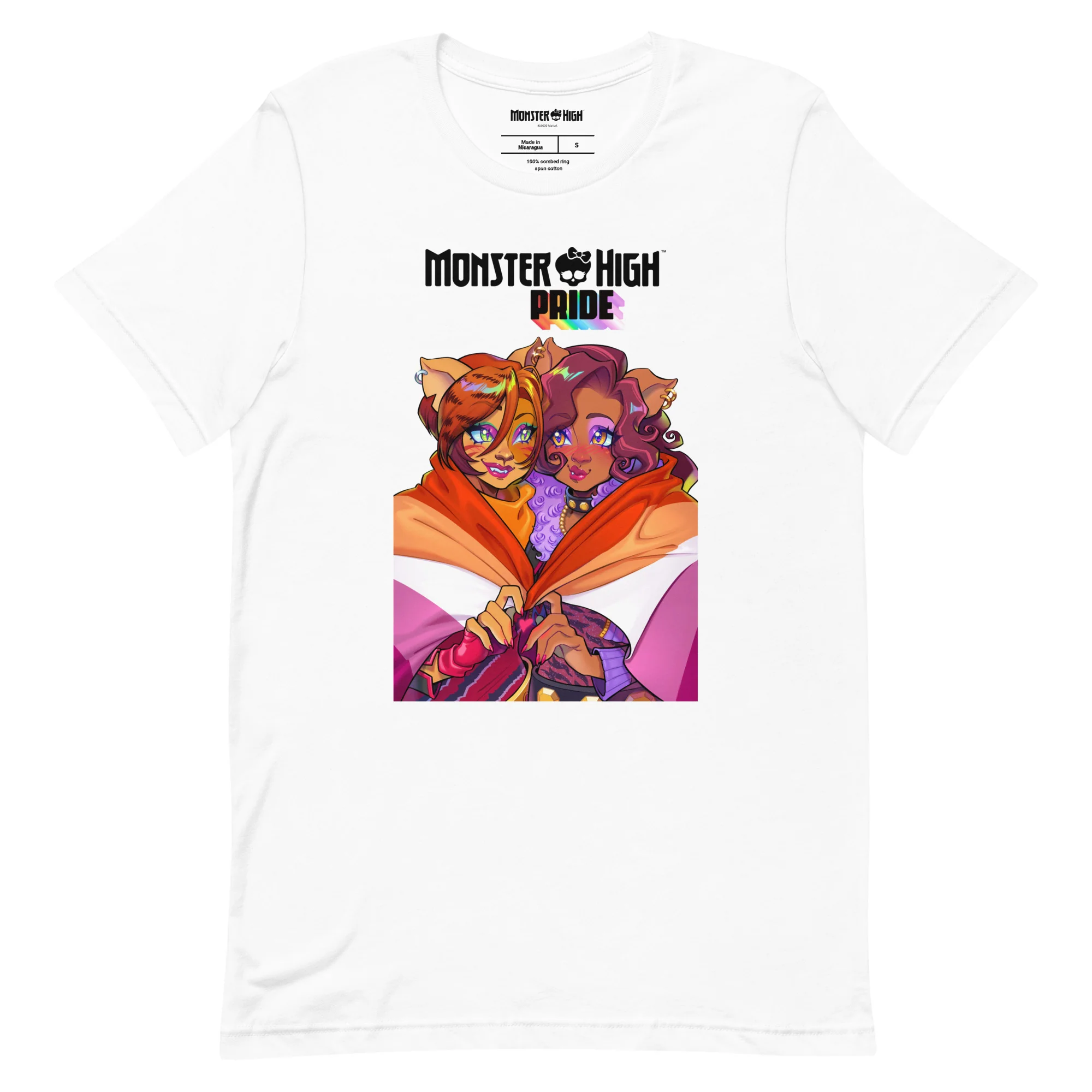 Mattel Creations Monster High Pride Toralei & Clawdeen White T-Shirt