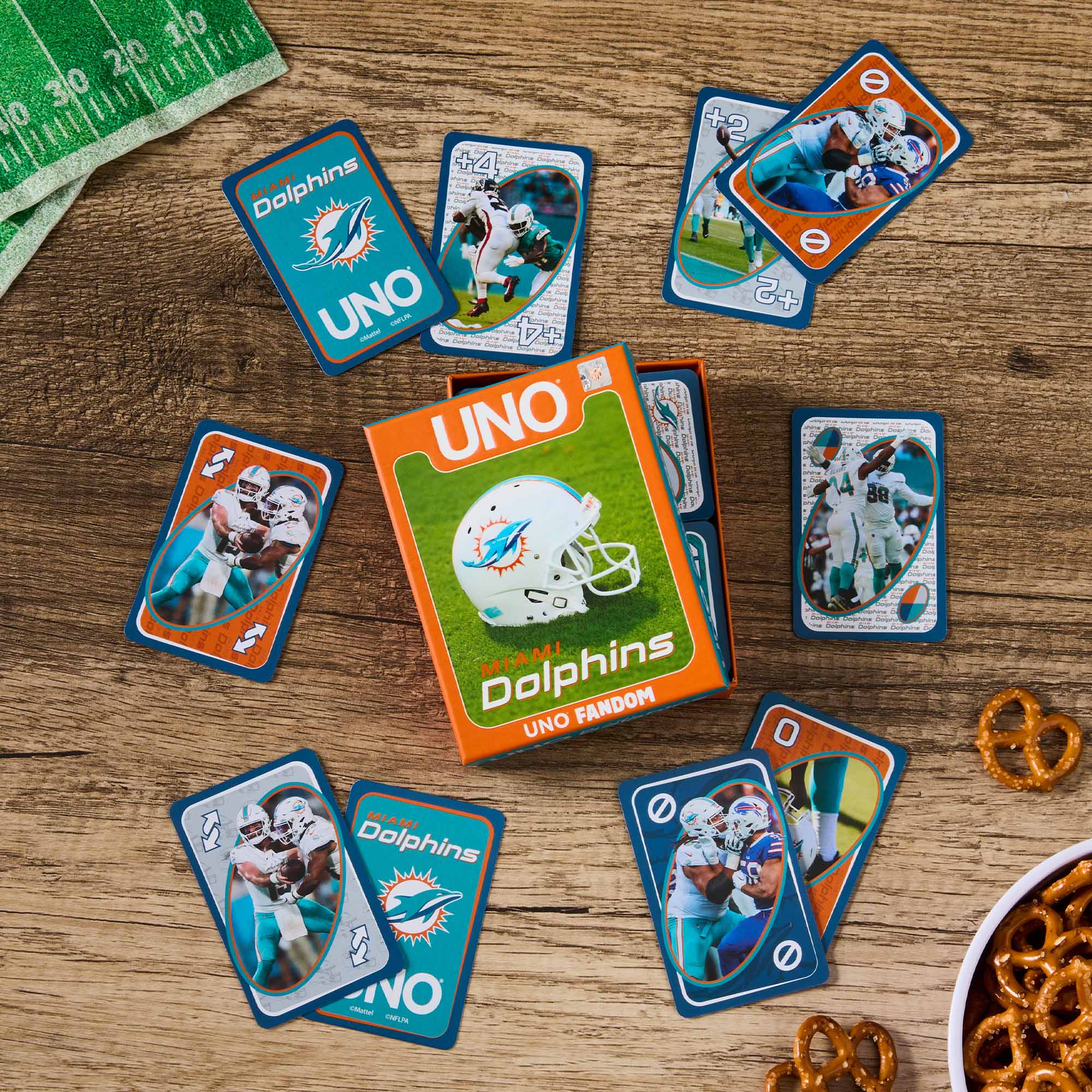 Mattel Creations UNO Fandom NFL Miami Dolphins Game Deck