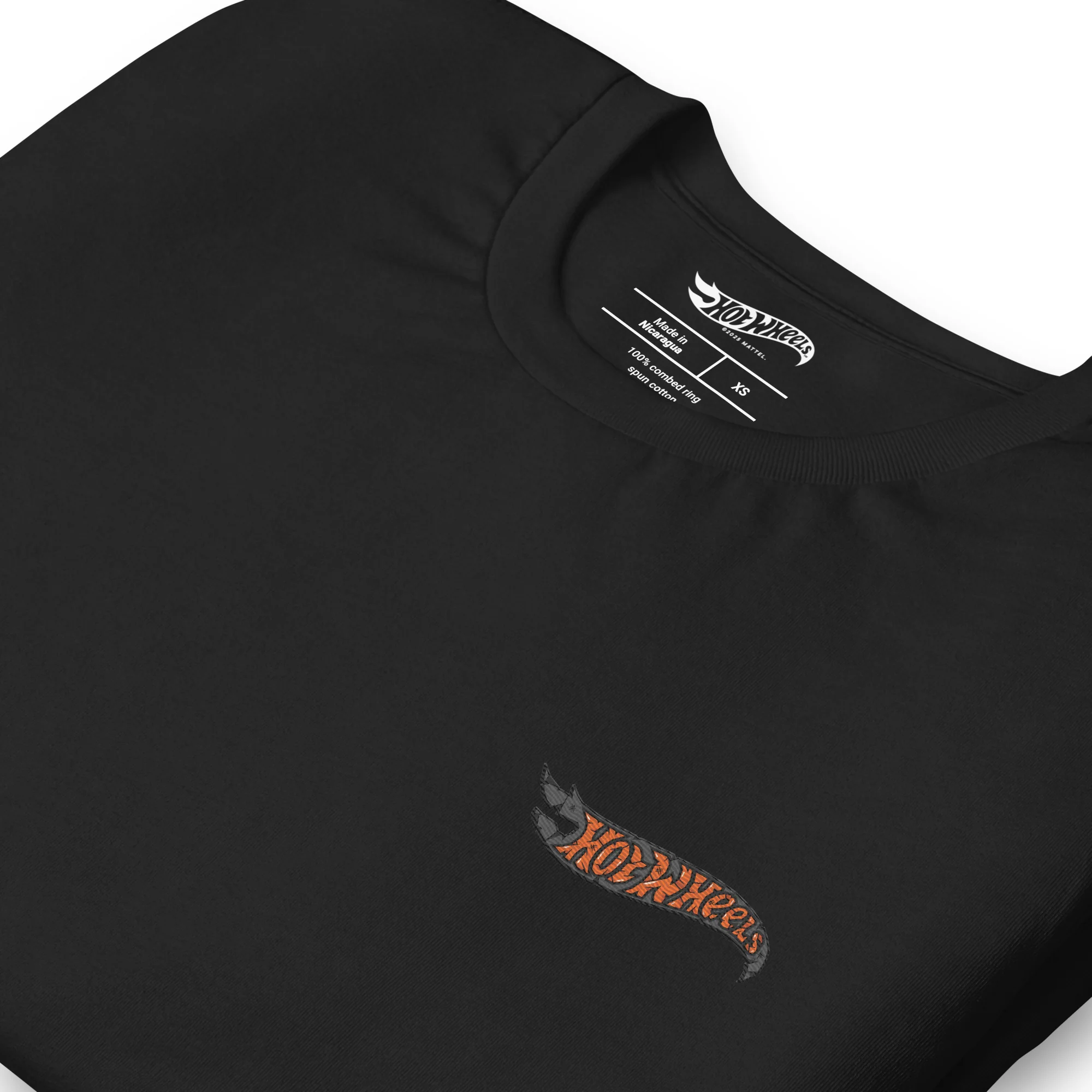 Mattel Creations Hot Wheels Mummy Logo Embroidered Black T-Shirt