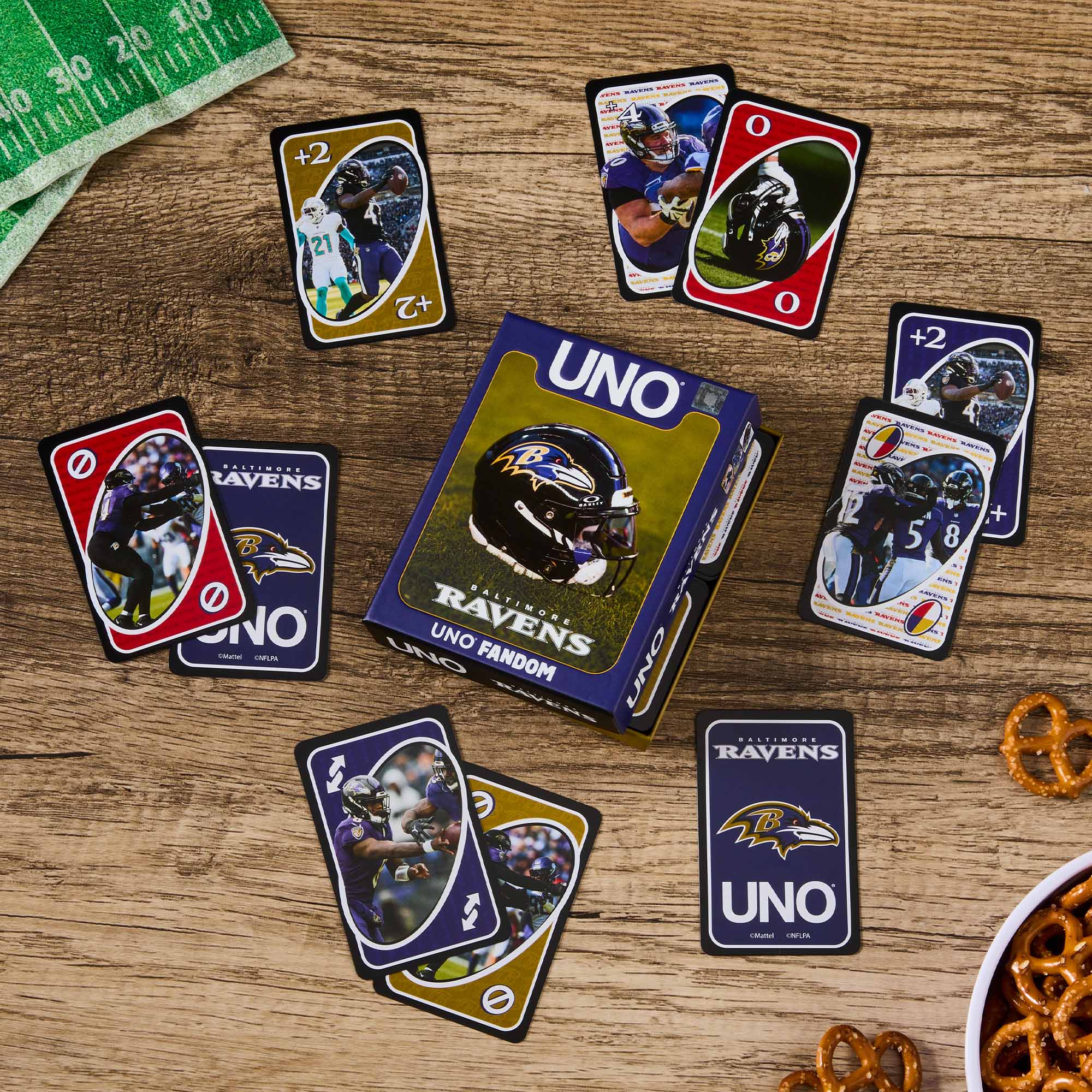 Mattel Creations UNO Fandom NFL Baltimore Ravens Game Deck