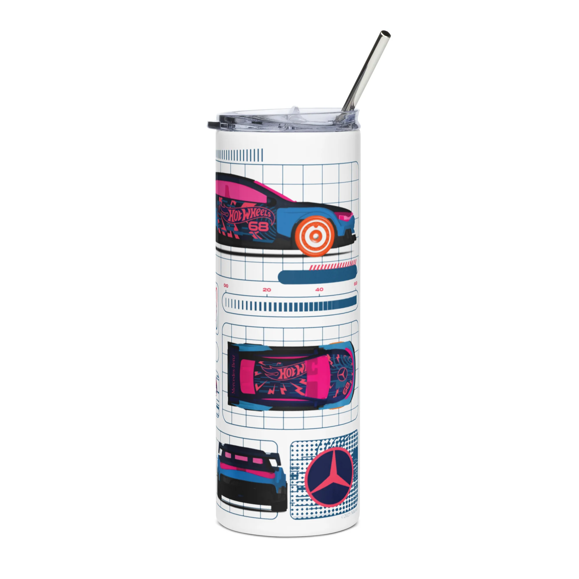 Mattel Creations Hot Wheels x Mercedes Benz White Tumbler