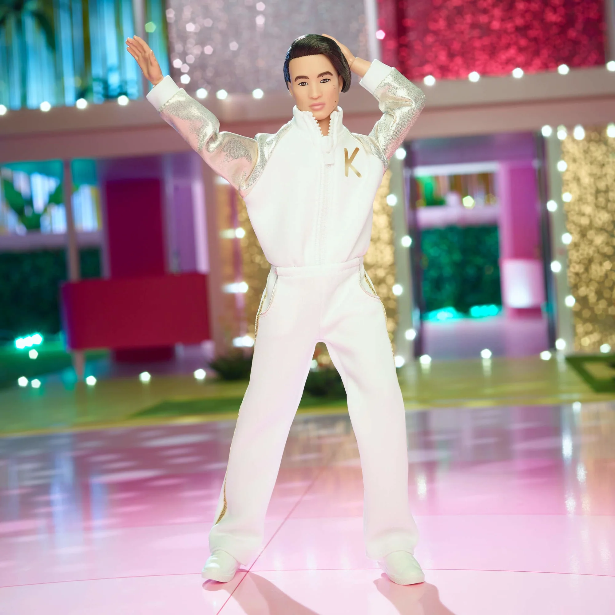 Mattel Creations Ken Doll In White and Gold Tracksuit – Barbie The Movie