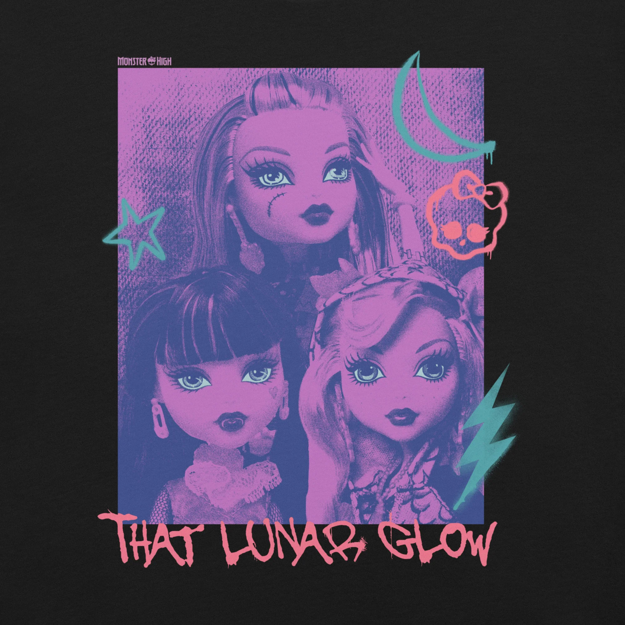 Mattel Creations Monster High Lunar Glow Black T-Shirt
