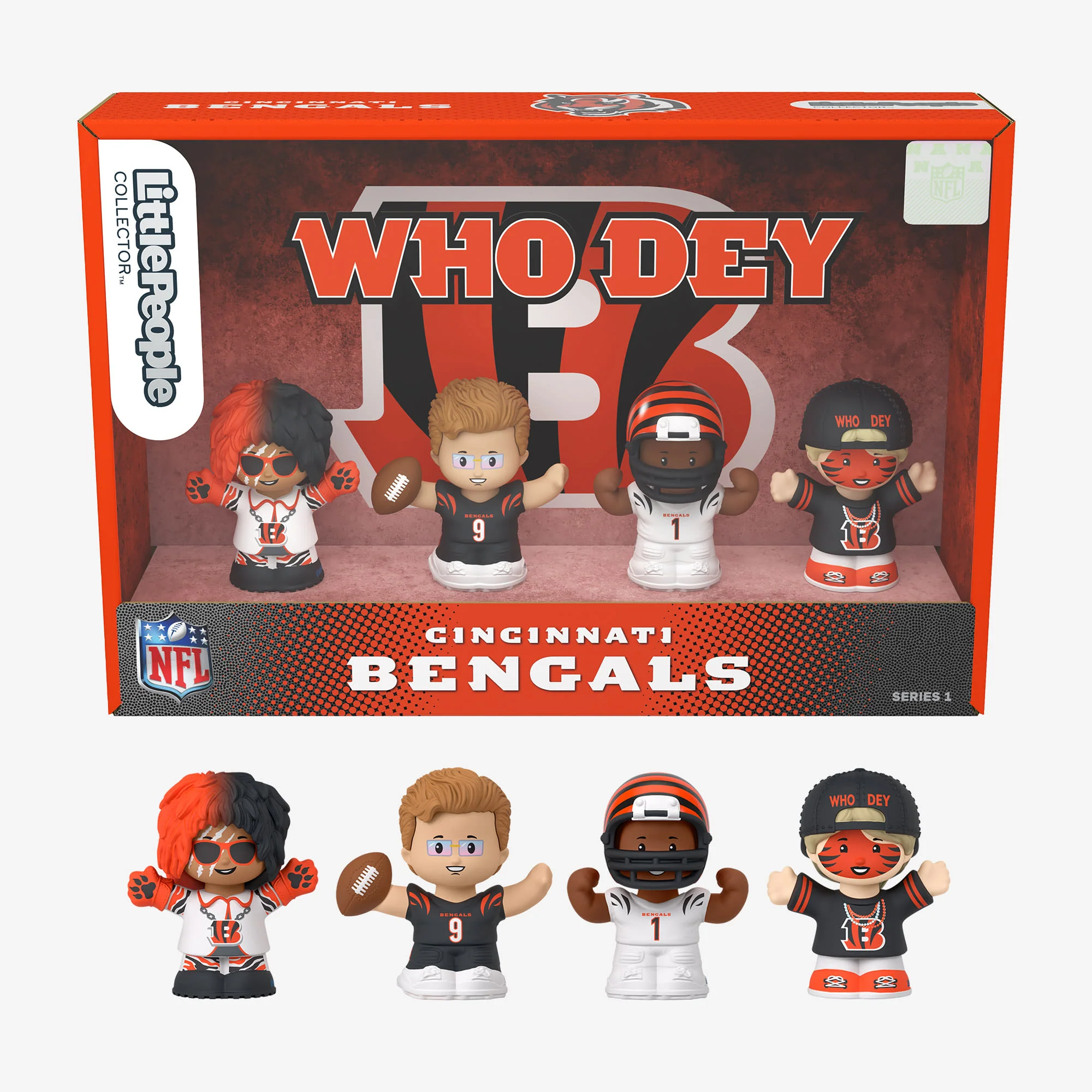 Mattel Creations Little People Collector x NFL Cincinnati Bengals Set