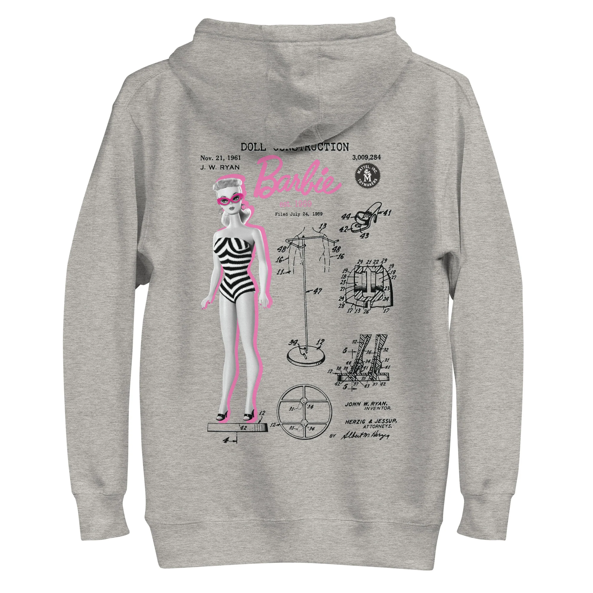Mattel Creations Barbie Doll Blueprint Grey Hoodie