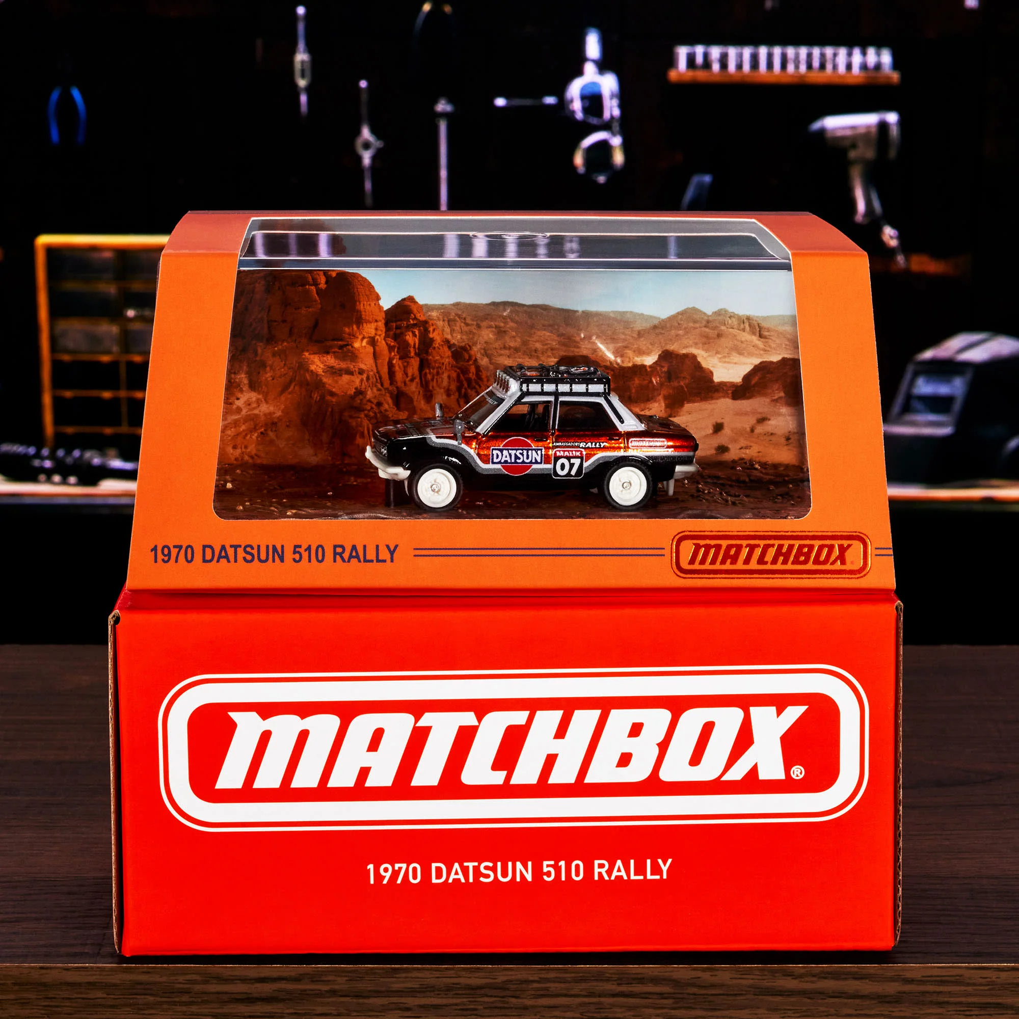Mattel Creations Matchbox 1970 Datsun 510 Rally