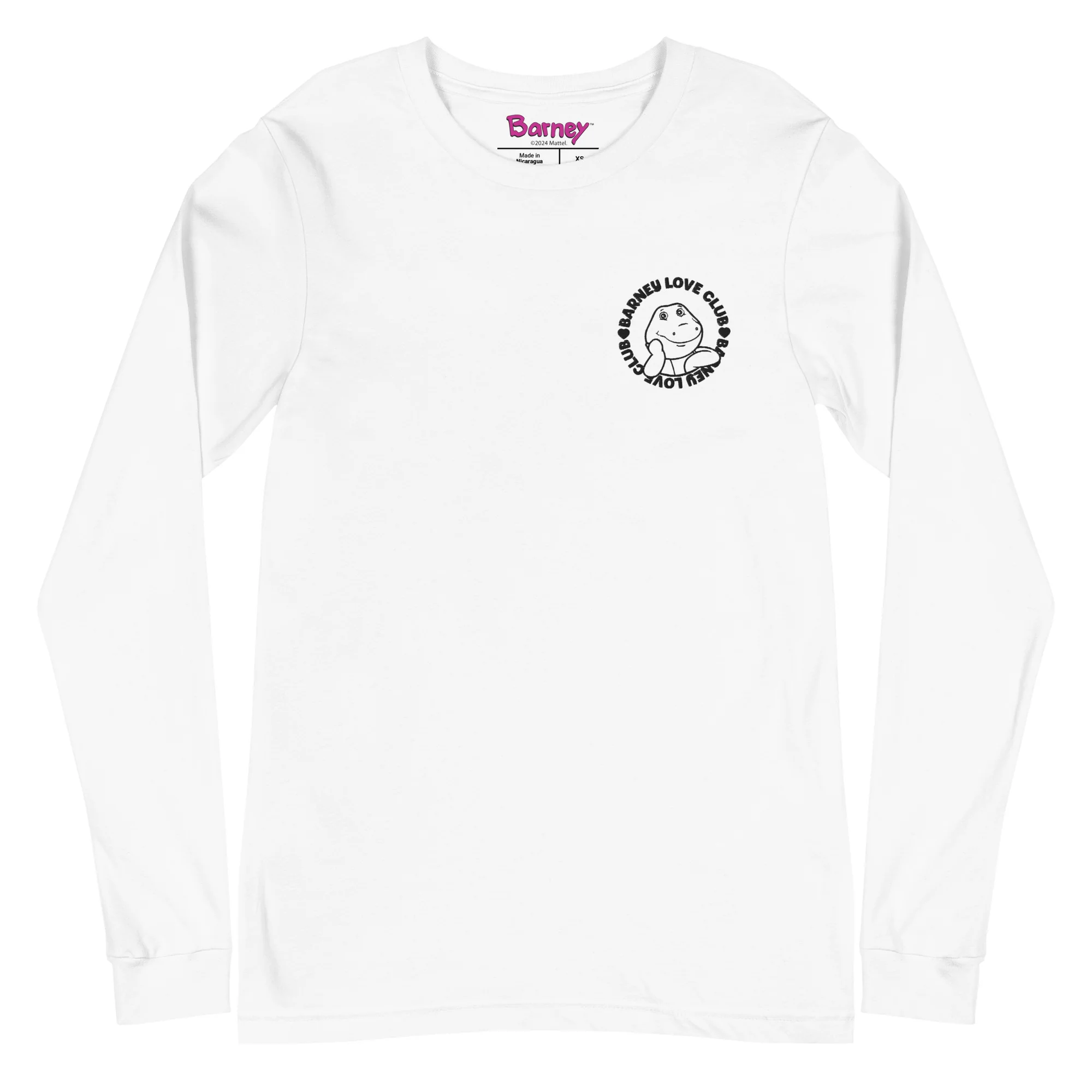 Mattel Creations Barney Embroidered Love Club Long Sleeve T-Shirt