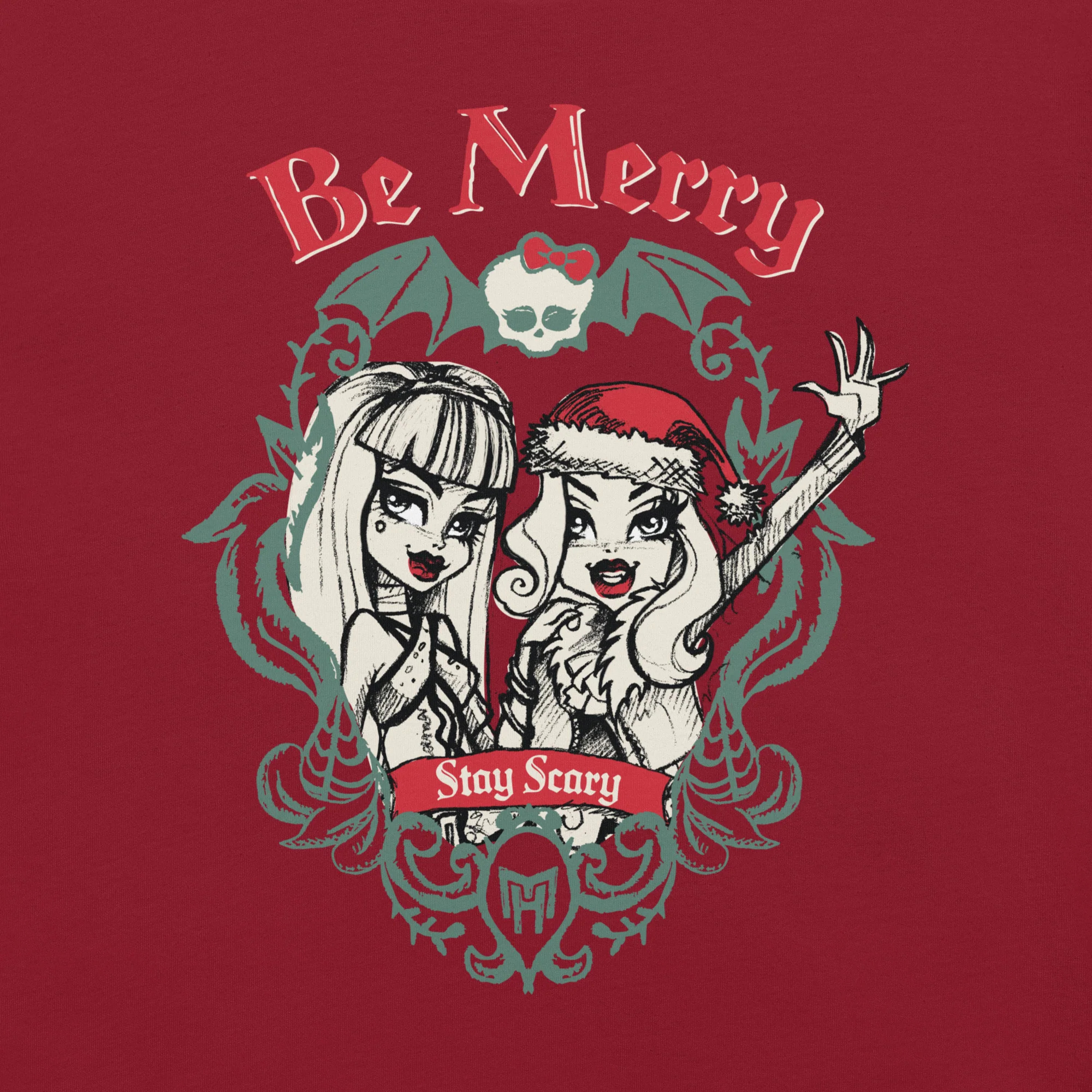 Mattel Creations Monster High Be Merry Stay Scary Red T-shirt