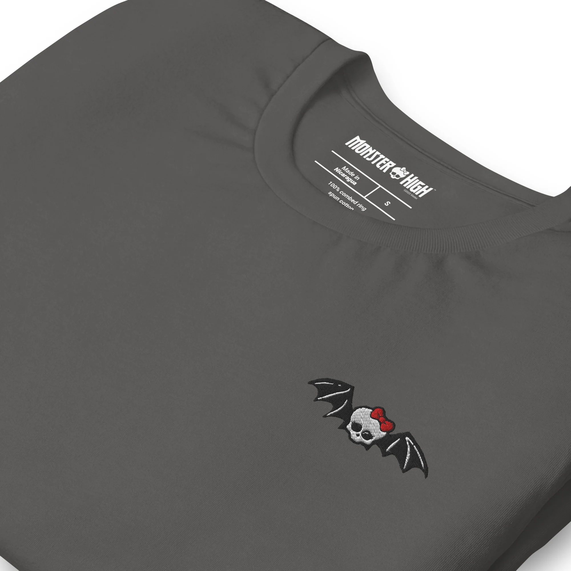 Mattel Creations Monster High Tis the Season Embroidered Gray T-Shirt