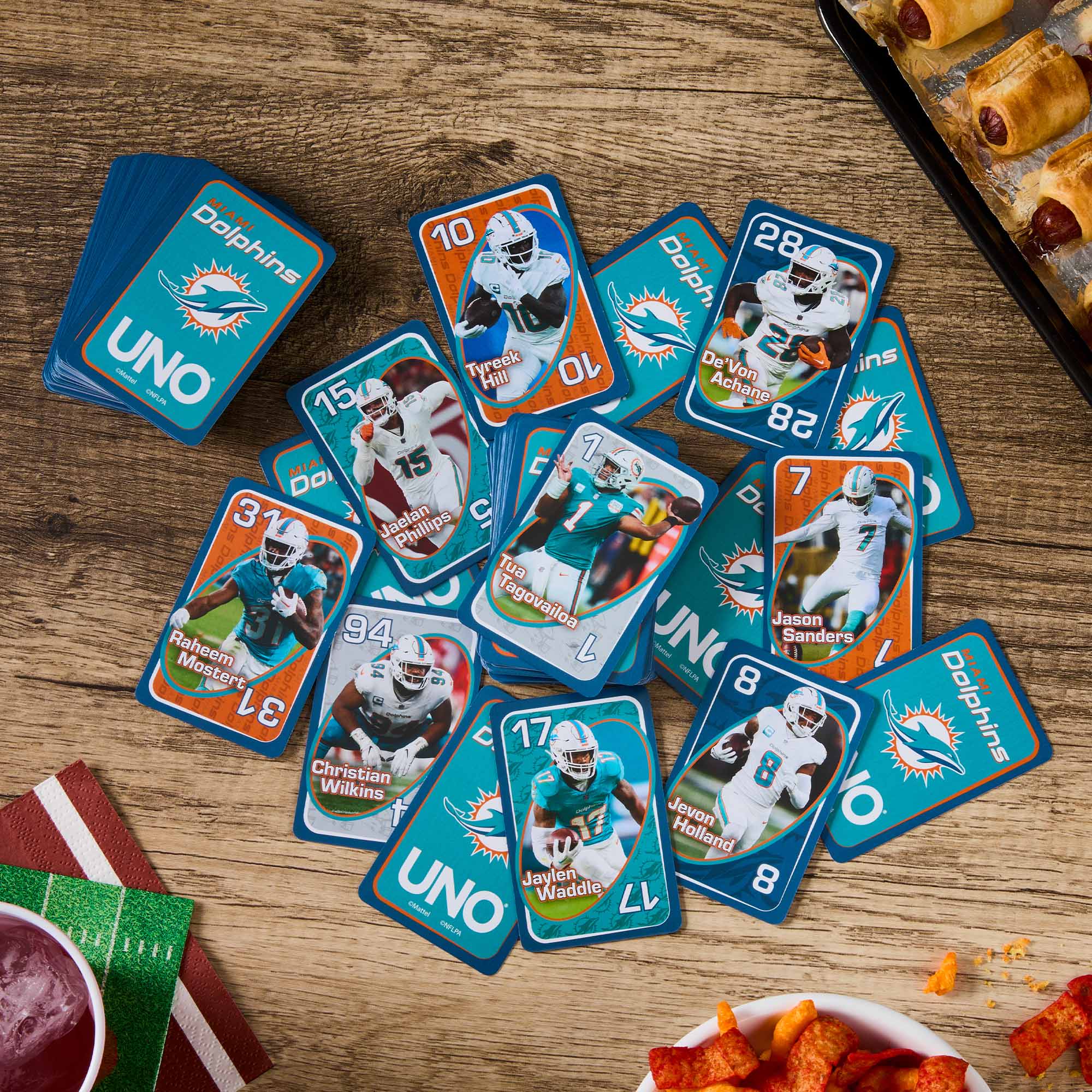 Mattel Creations UNO Fandom NFL Miami Dolphins Game Deck