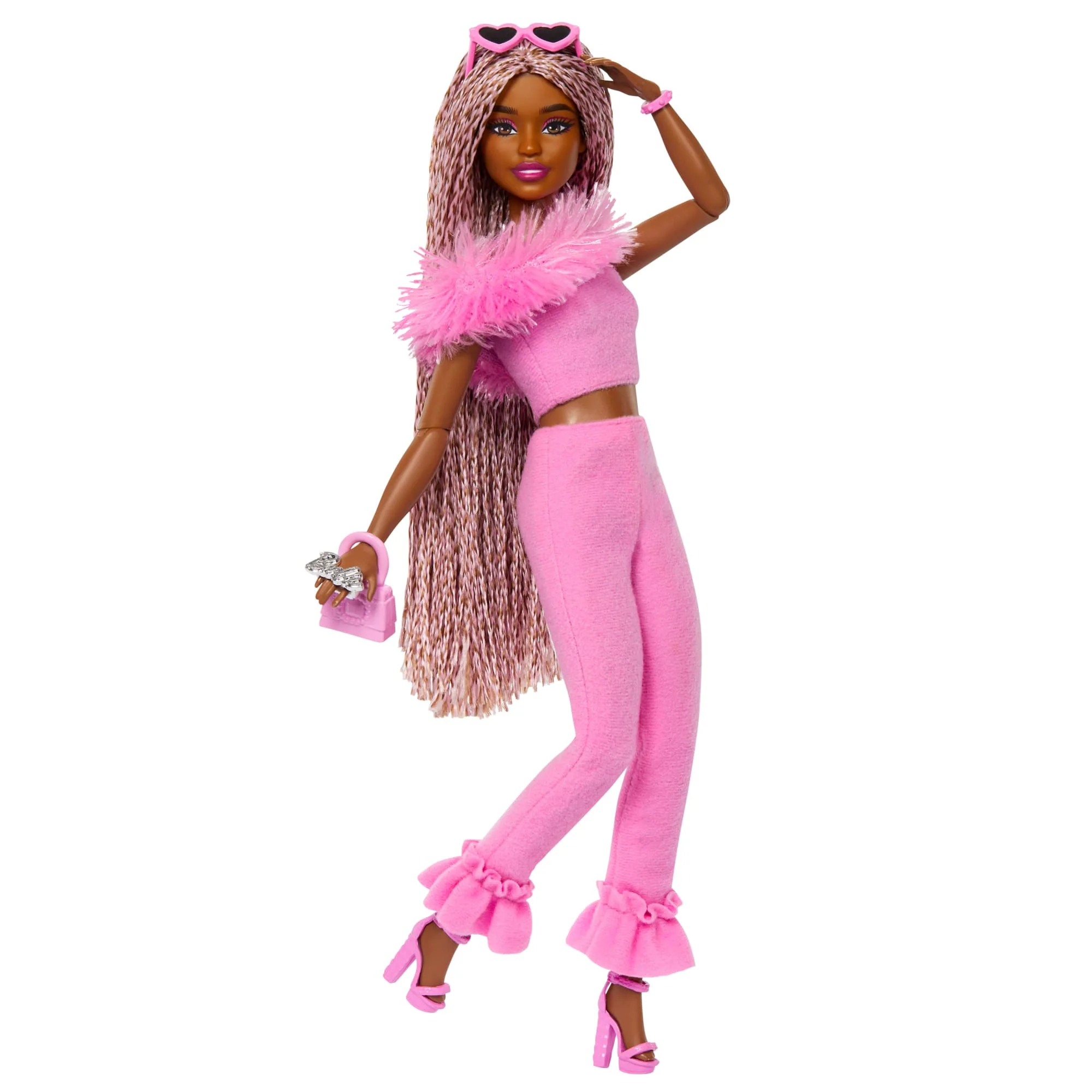 Mattel Creations Barbie Deluxe Style Doll #4 in Soft Pink Jumpsuit