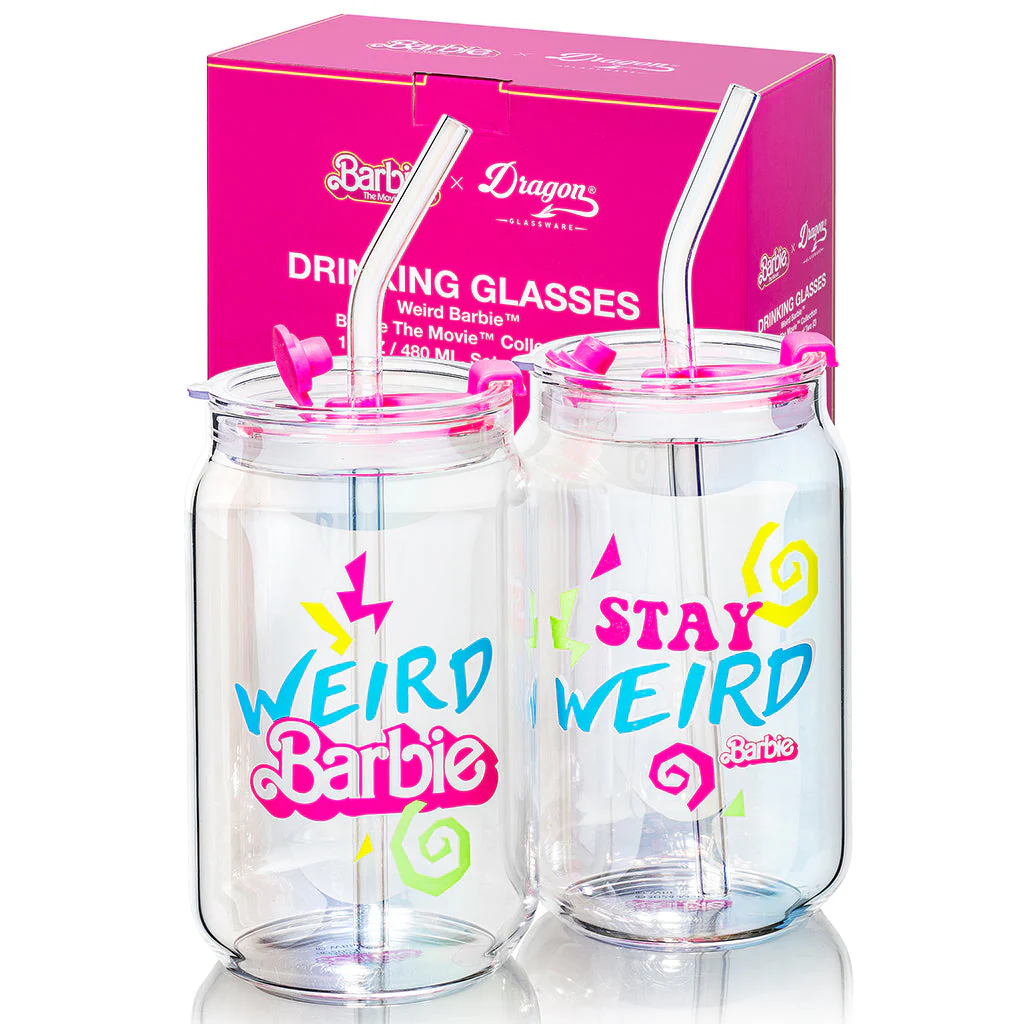 Mattel Creations Barbie™ the Movie X Dragon Glassware® Weird Barbie™ Drinking Glasses