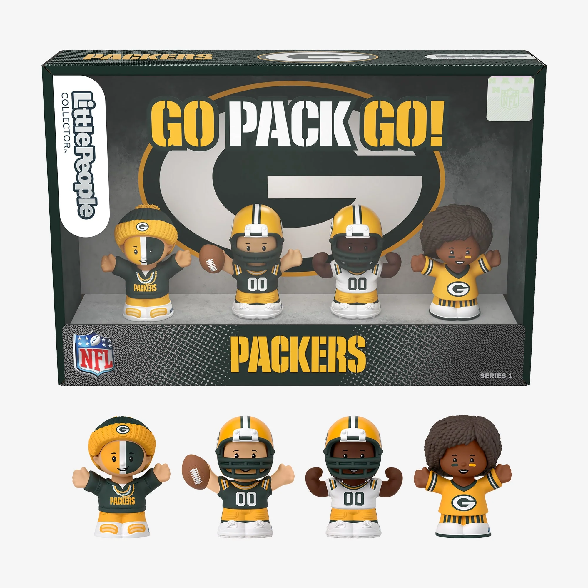 Mattel Creations Little People Collector x NFL Green Bay Packers Set