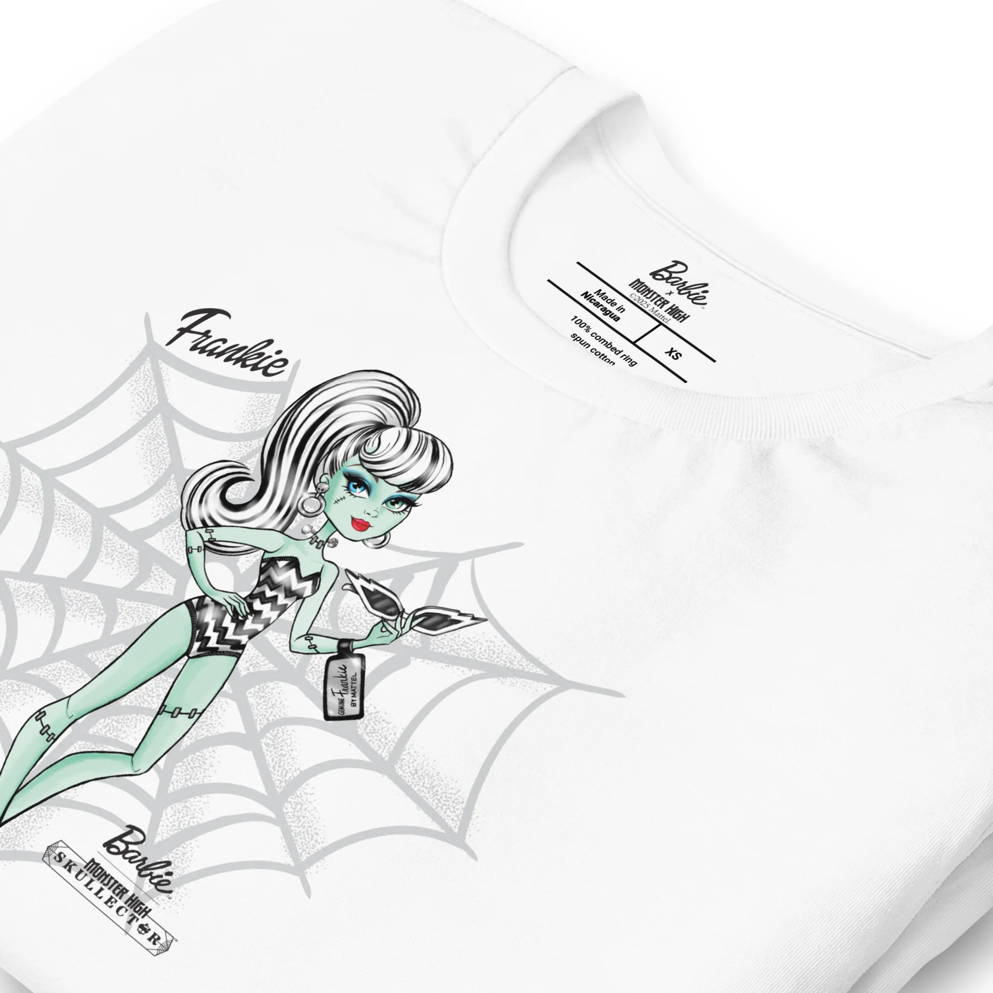 Mattel Creations Monster High Barbie Frankie Barbie White T-shirt