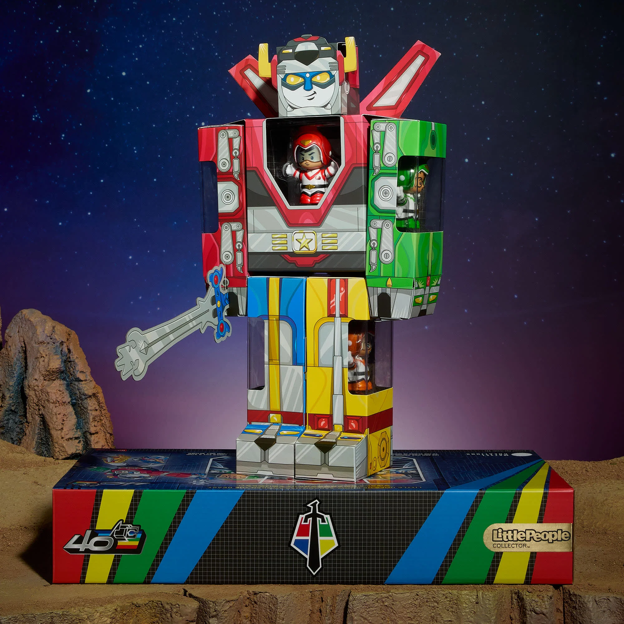 Mattel Creations Little People Collector Voltron 40th Anniversary Gold Label Set