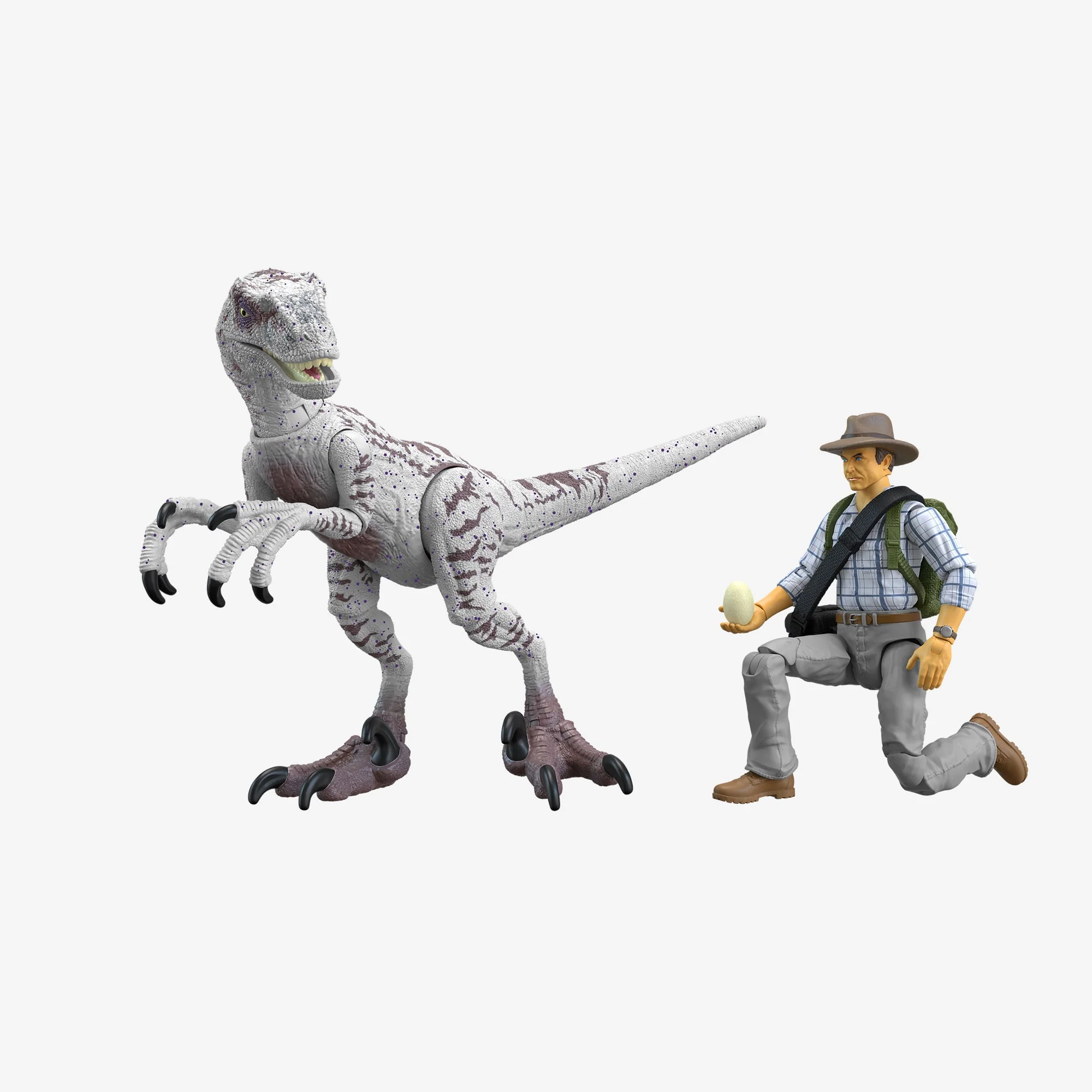 Mattel Creations Jurassic World Toys Dr Grant & Raptor Figures Hammond Collection