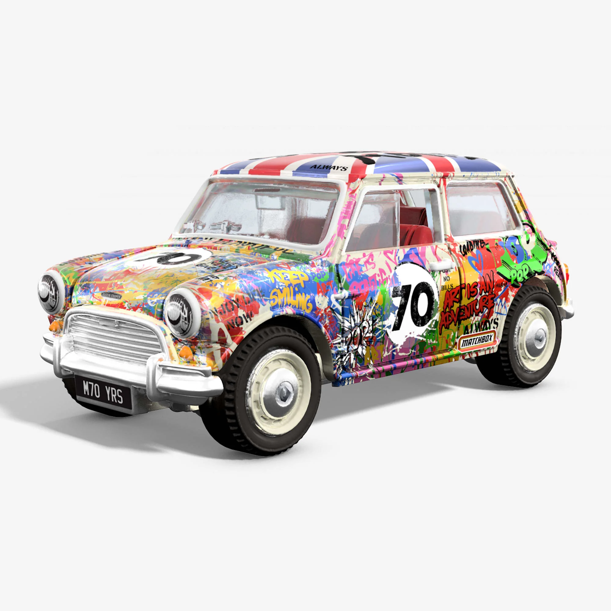 Mattel Creations Matchbox x Mr Brainwash 1964 Austin Mini Cooper S