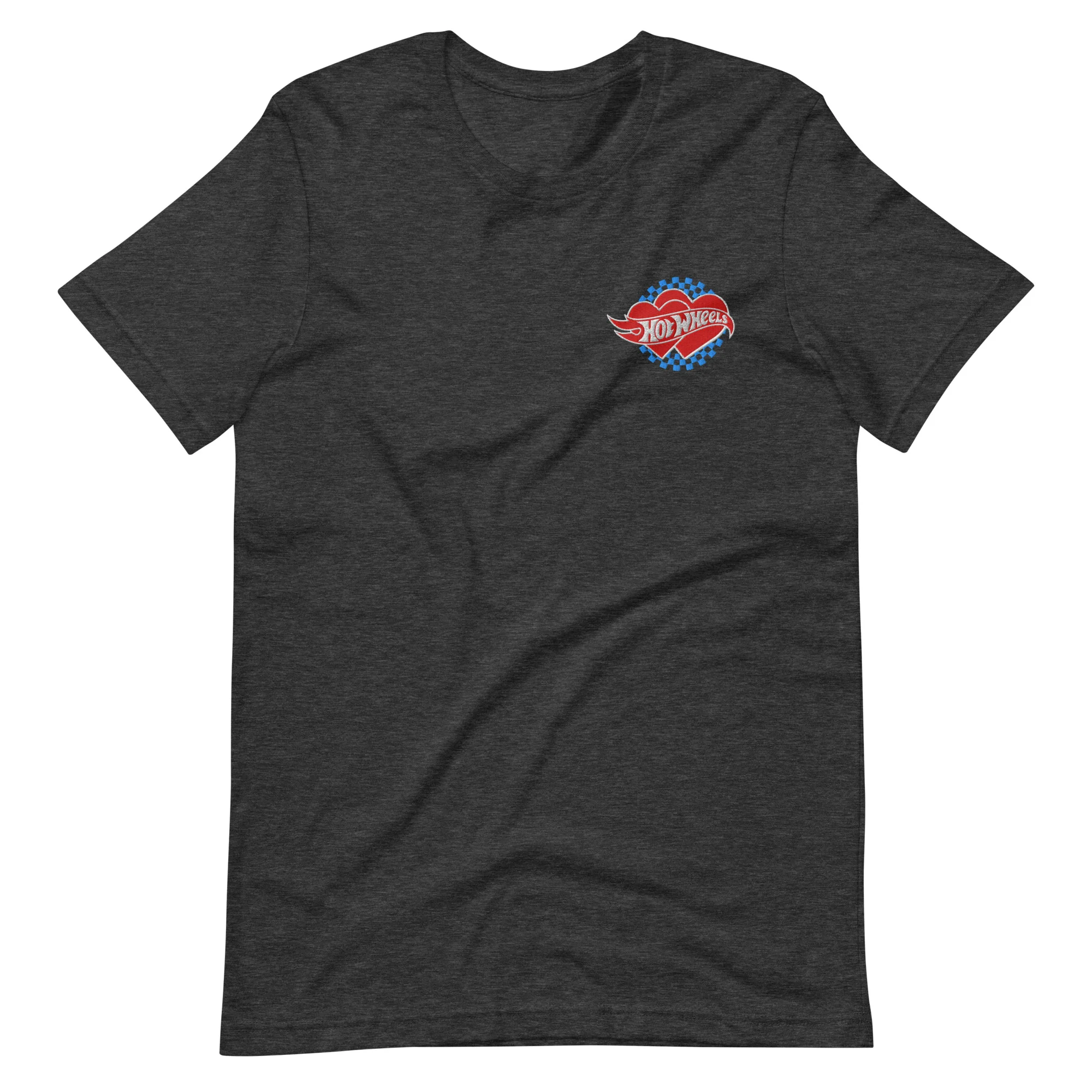 Mattel Creations Hot Wheels Embroidered Checkered Hearts T-Shirt