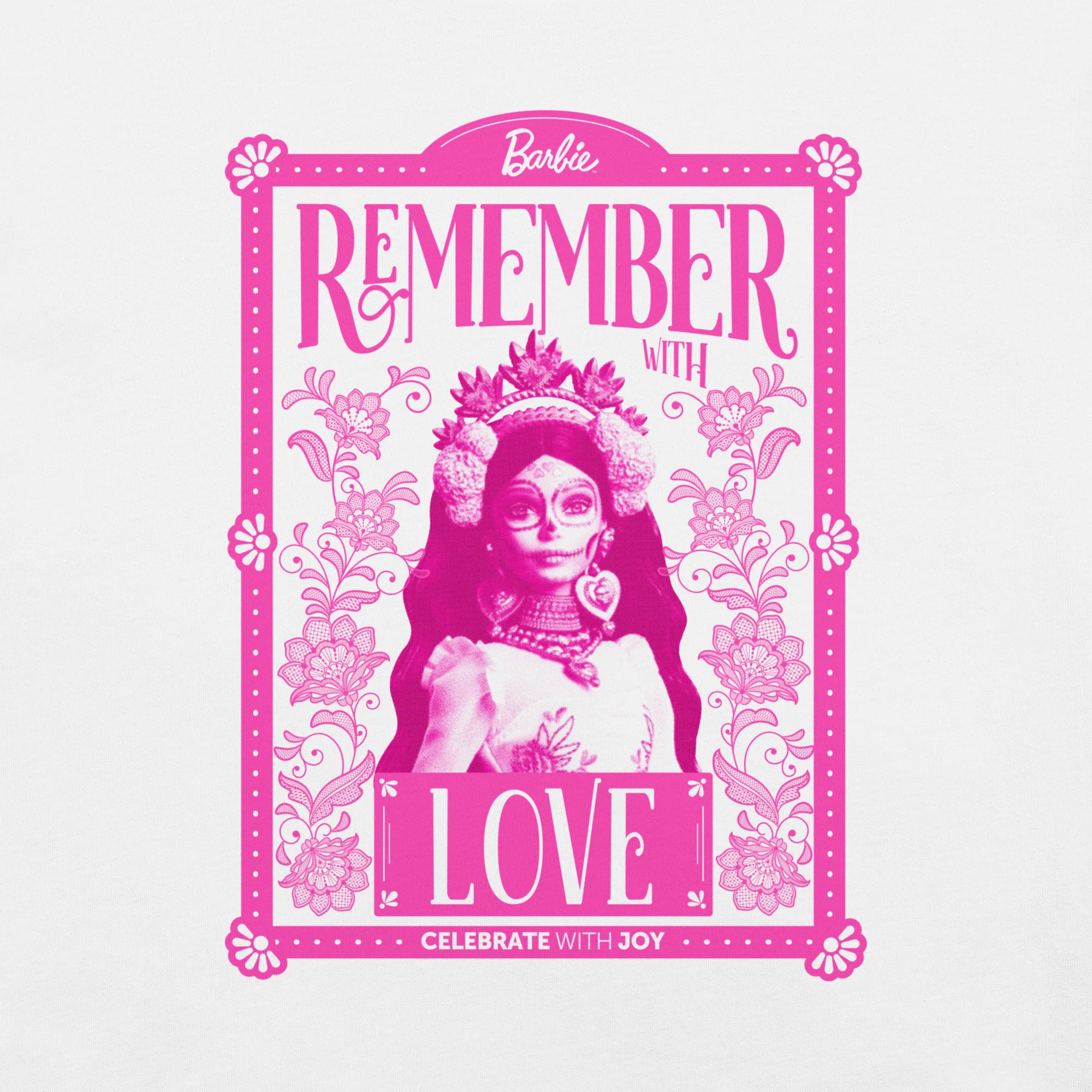 Mattel Creations Barbie Día de Muertos Remember Love White T-Shirt