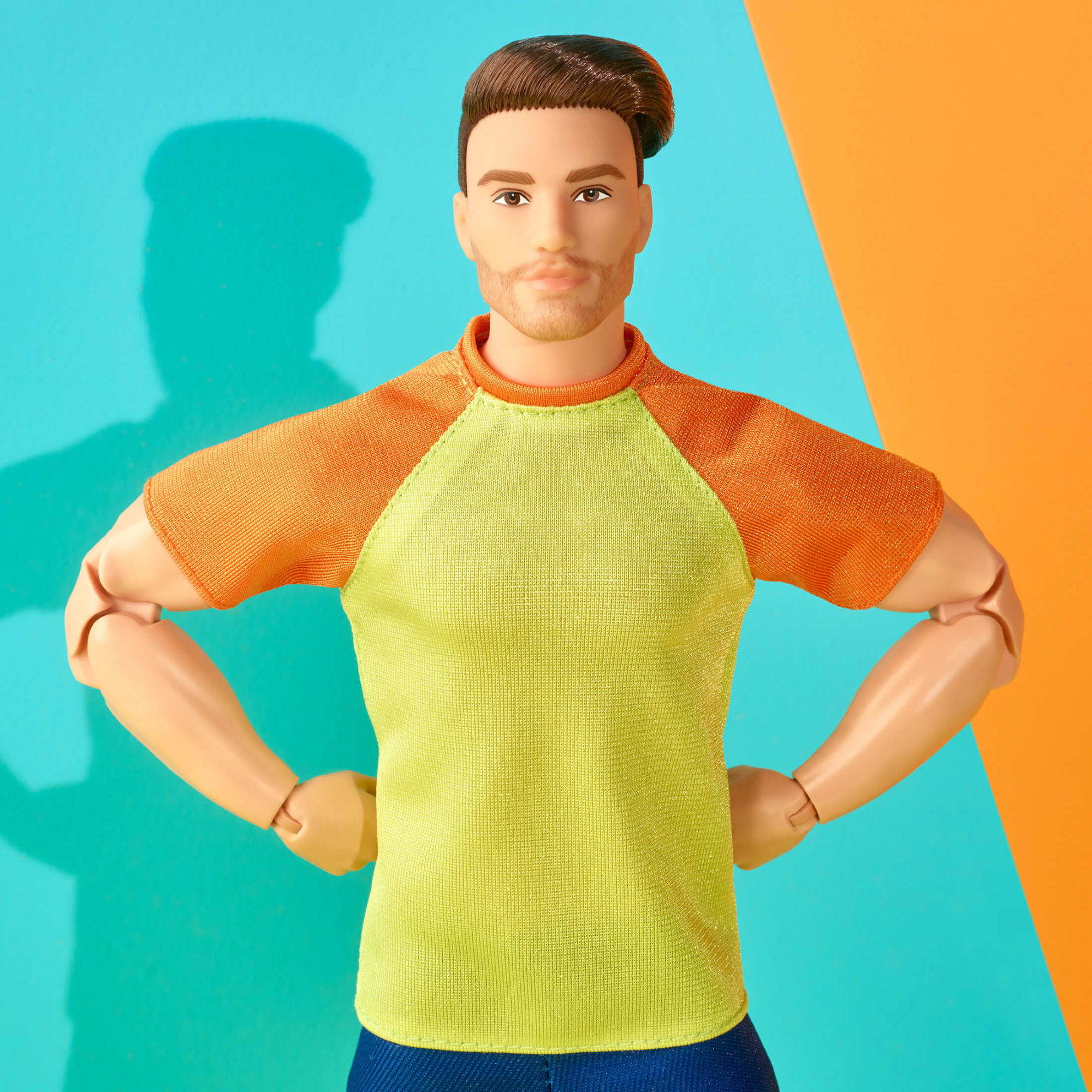 Mattel Creations Barbie Looks Ken Doll (Buff Body, Curly Brunette Hair)