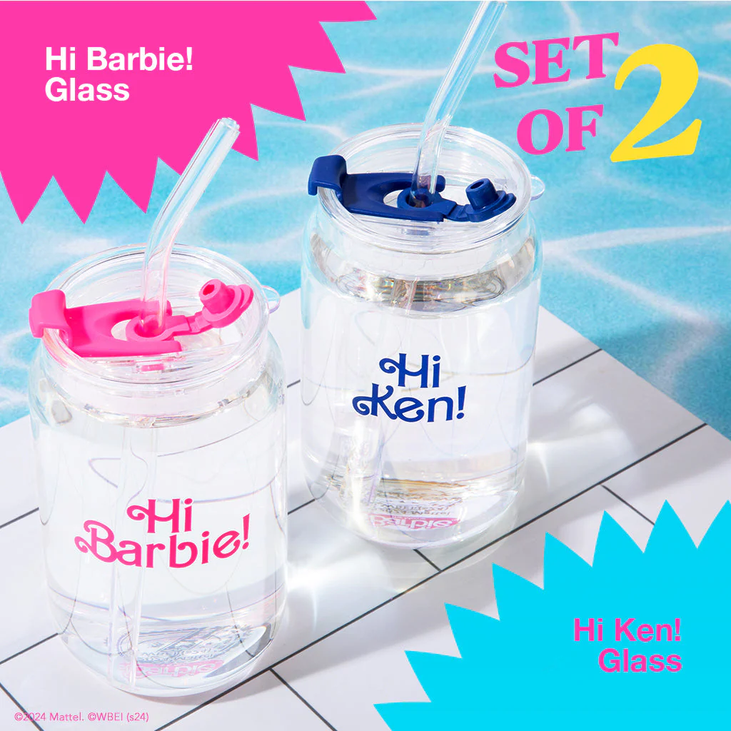 Mattel Creations Barbie™ the Movie X Dragon Glassware® Hi Barbie! Hi Ken! Drinking Glasses