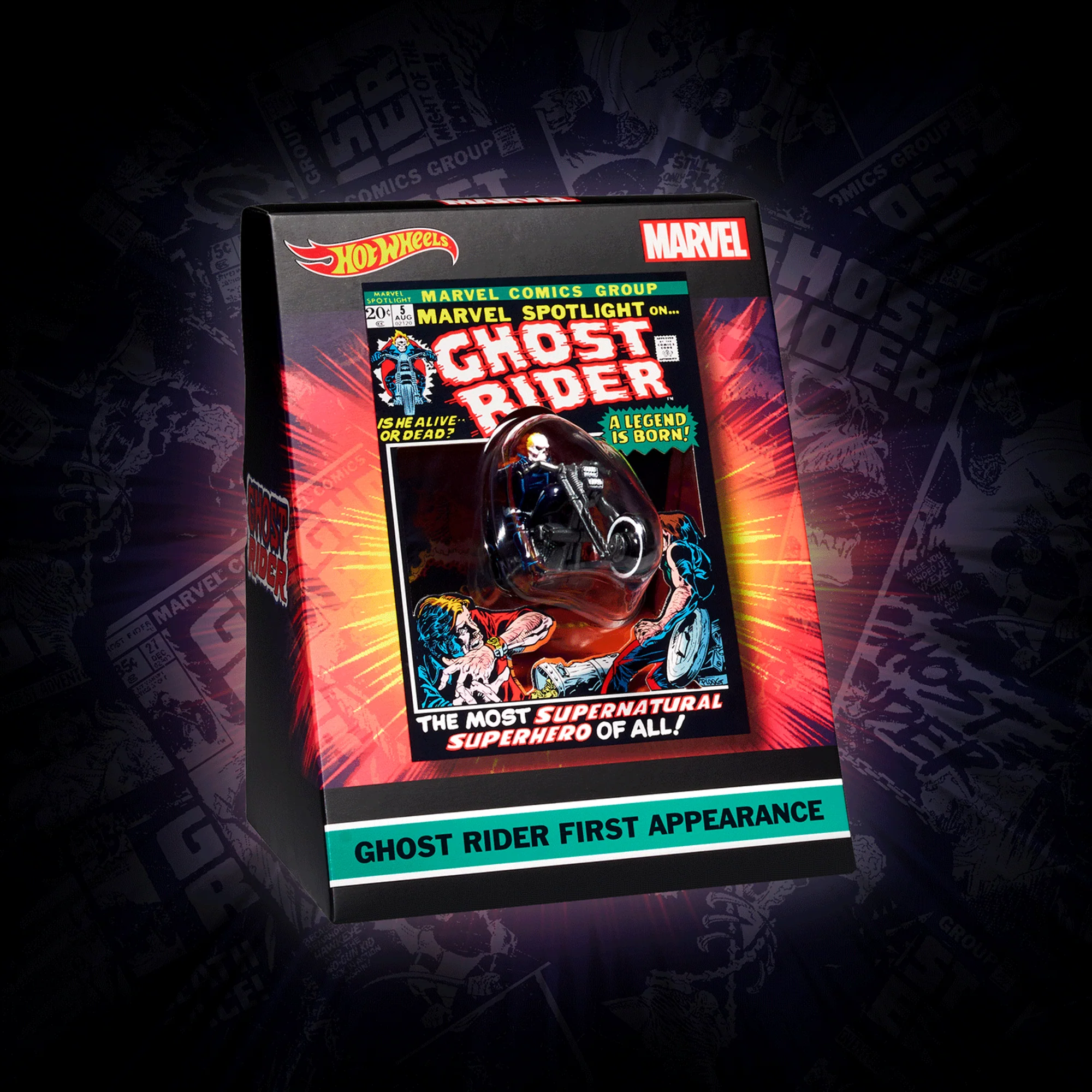 Mattel Creations Hot Wheels MARVEL Ghost Rider Motorcycle & Figure Collectible