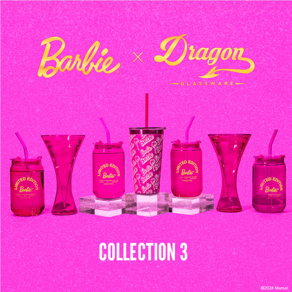 Mattel Creations Barbie™ x Dragon Glassware® Limited Edition Drinking Glasses