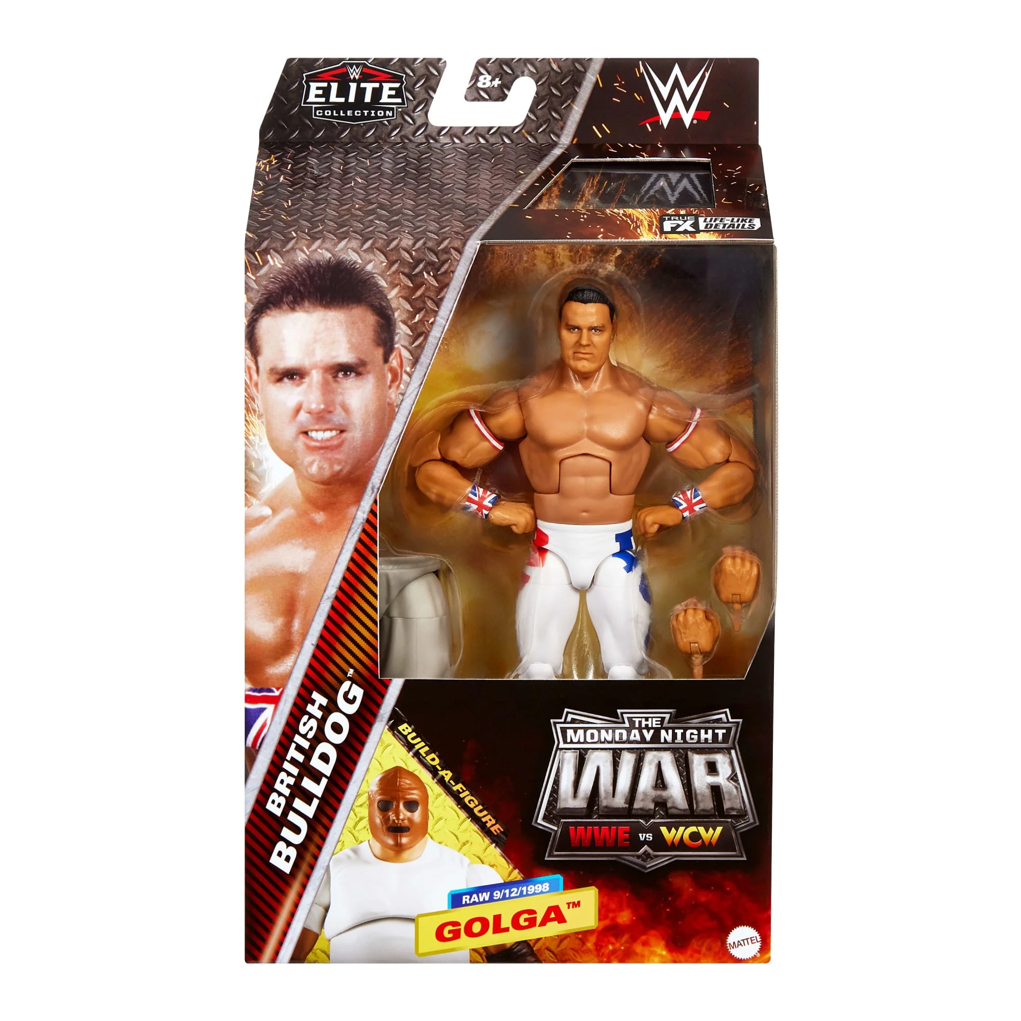Mattel Creations WWE Elite Collection Monday Night War British Bulldog Action Figure & Plus Golga Build-A-Figure Parts